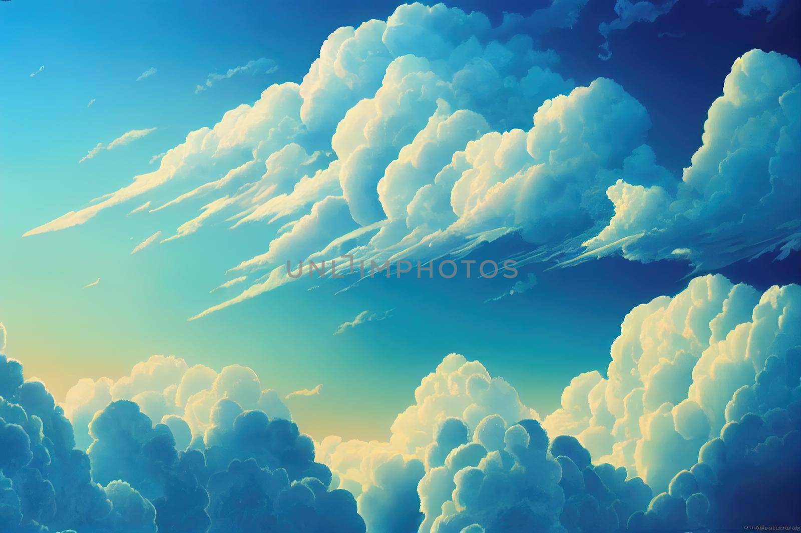 Sky with blue and white cloud beautiful nature background. High quality illustration