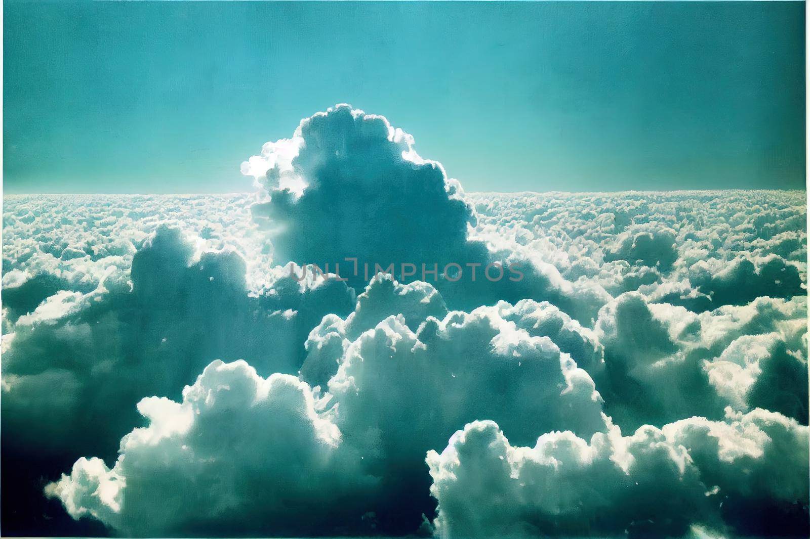 Peaceful blue sky with light clouds. High quality illustration