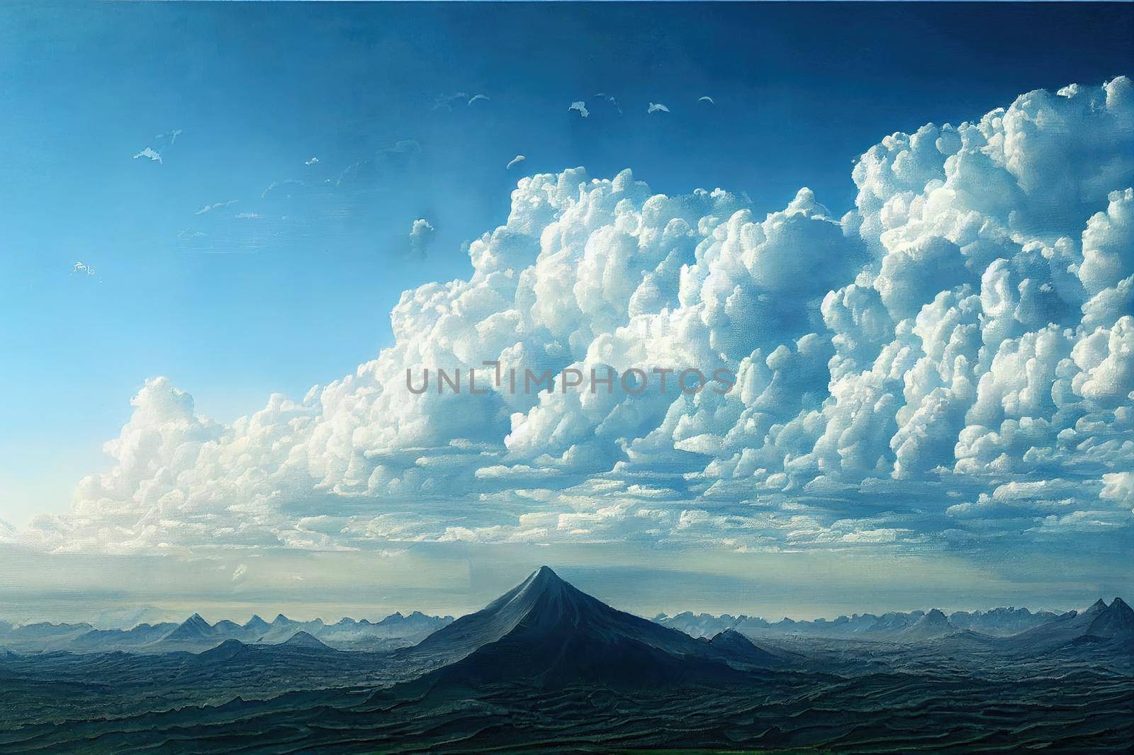 A picture of the blue sky and clouds. High quality illustration