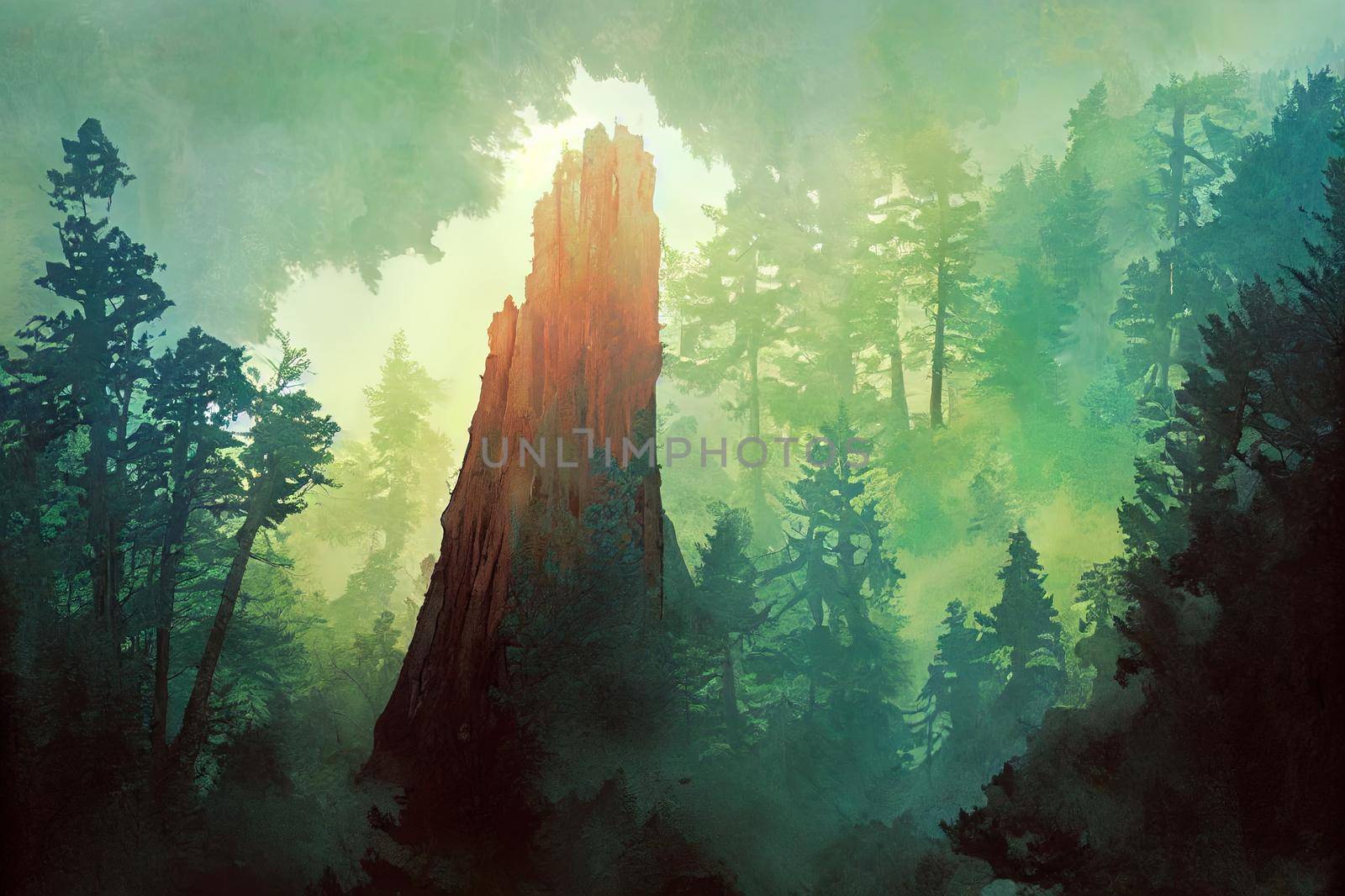 Muir Woods National Monument. High quality illustration