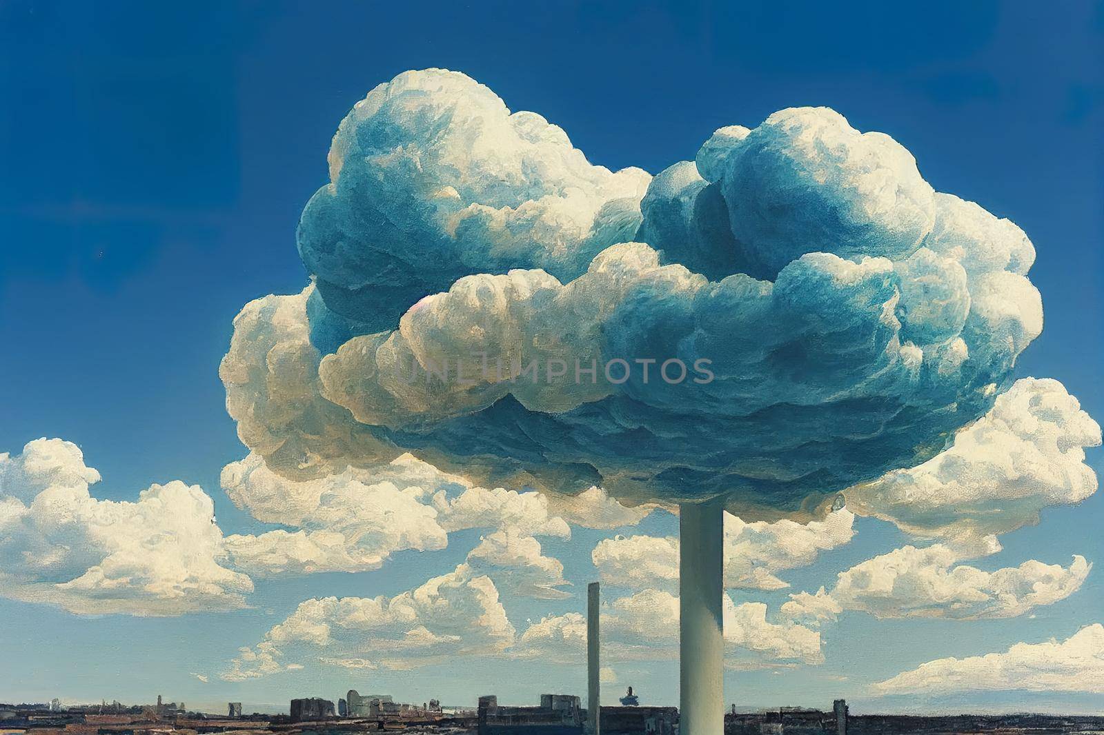 a blue sky with clouds. High quality illustration