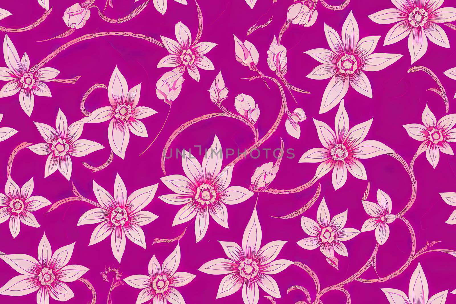 Seamless mughal floral Motif pattern on digital background by 2ragon