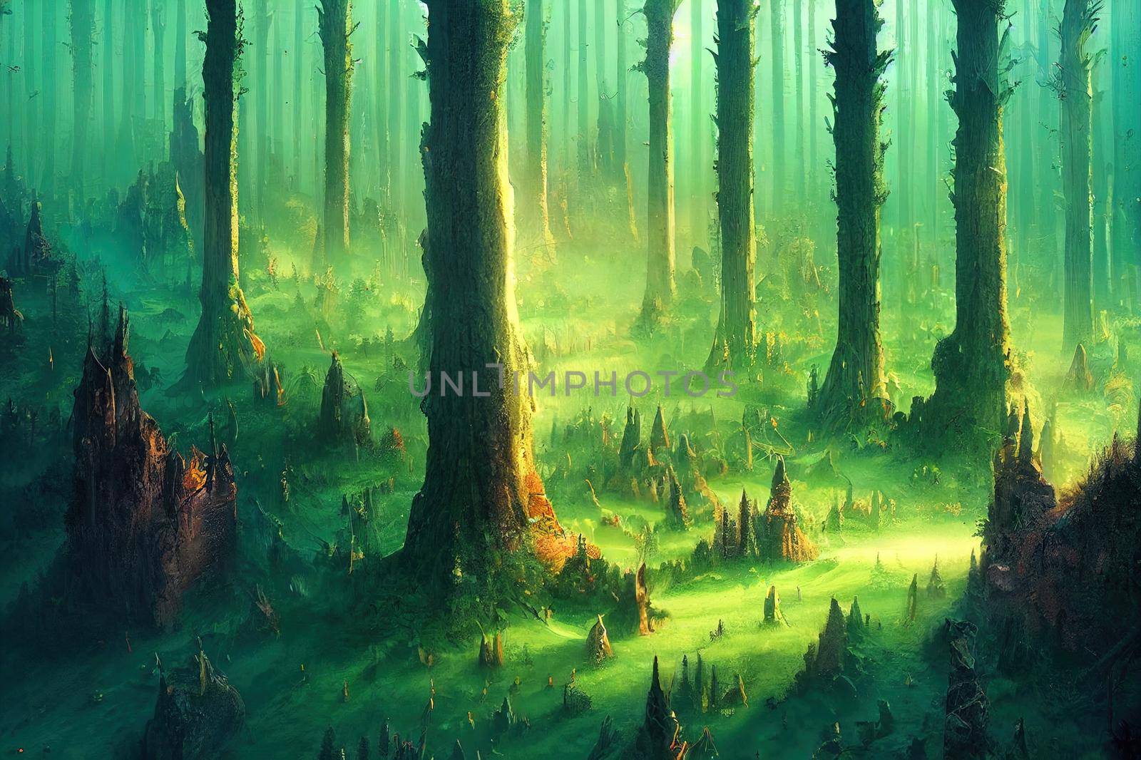 This picture grows in a very beautiful and enchanting environment. High quality illustration
