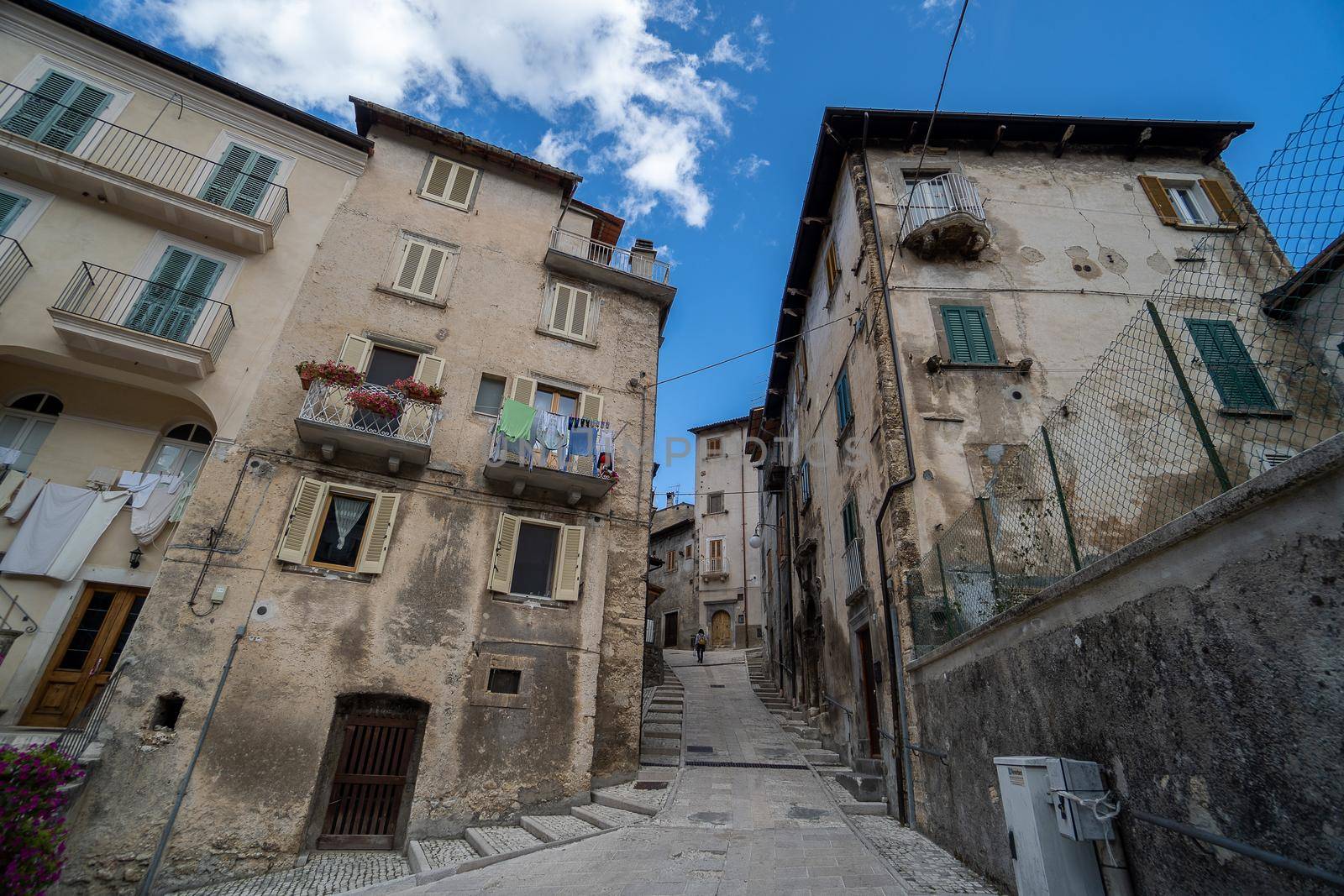 Walk in old streets of Scanno town in Italy by javax