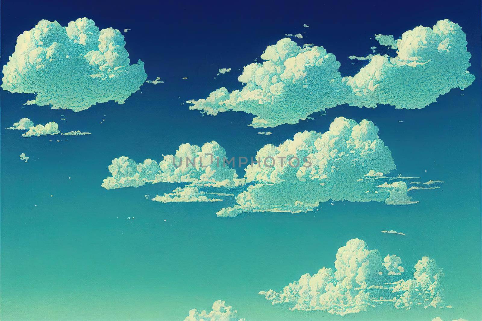 blue sky and clouds. High quality illustration
