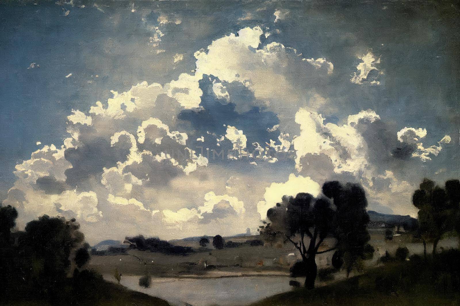 blue sky with cloud. High quality illustration