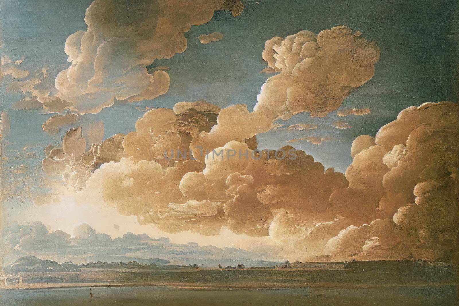 Blank sky surface with small clouds. High quality illustration