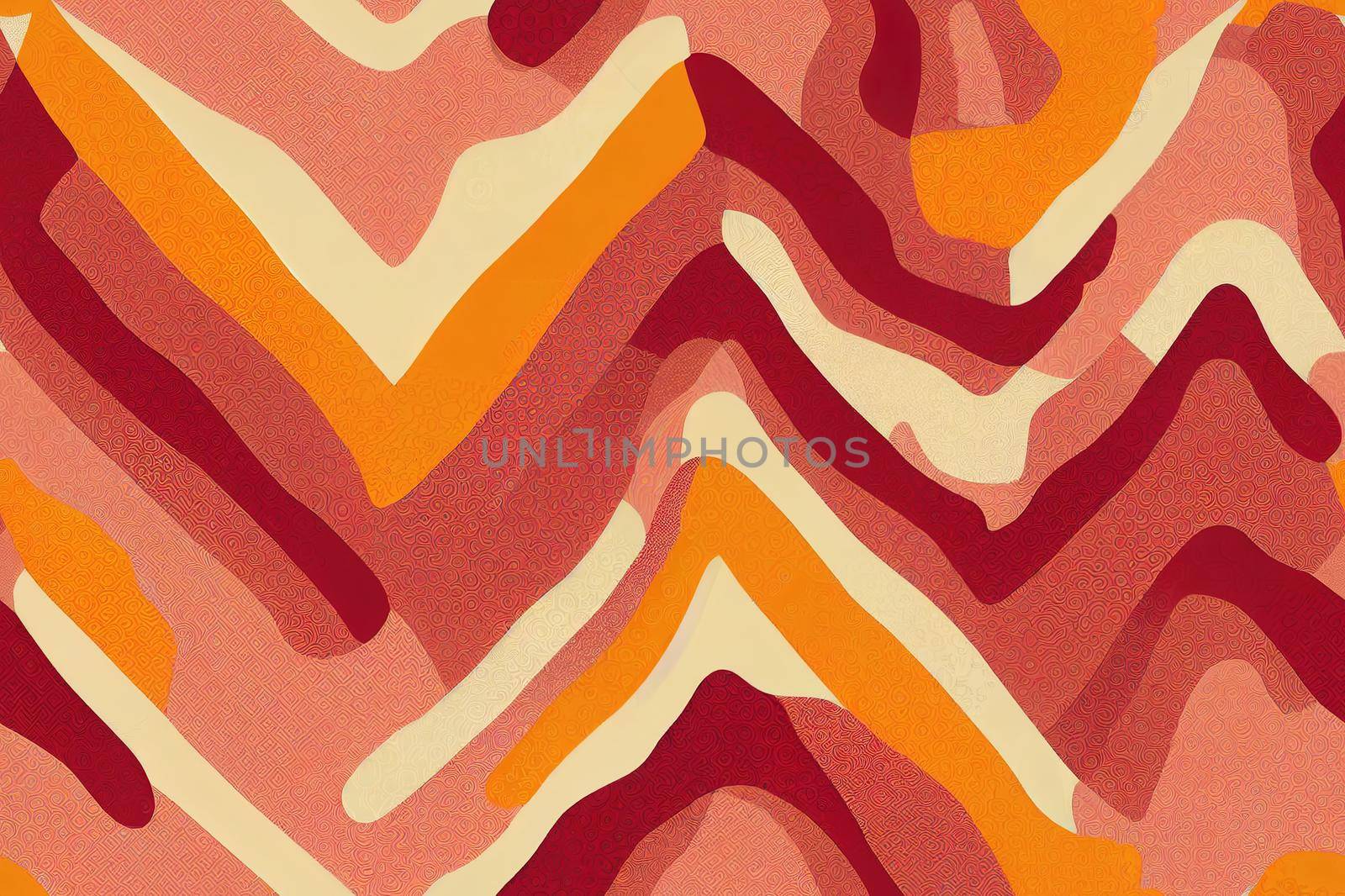 70s Retro Seamless Pattern in Orange, Brown, Pink and Beige. 60s and 70s Retro style and Aesthetic.. High quality illustration