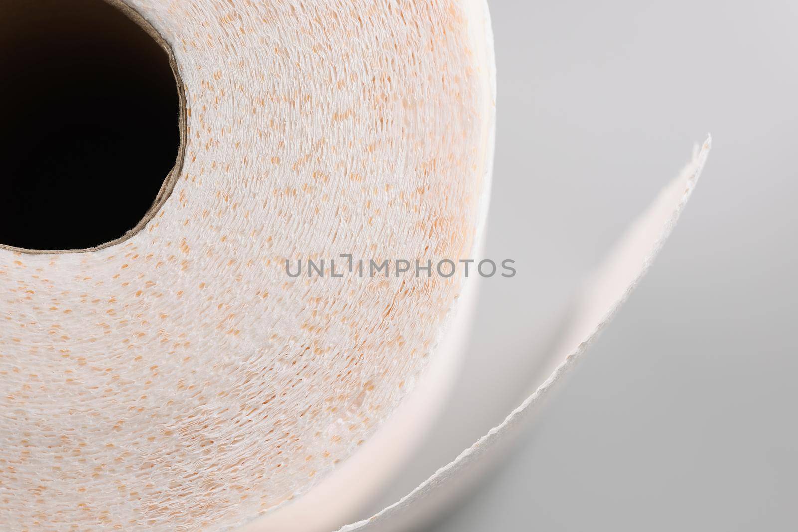 Close-up of a roll toilet paper on a gray background by kuprevich