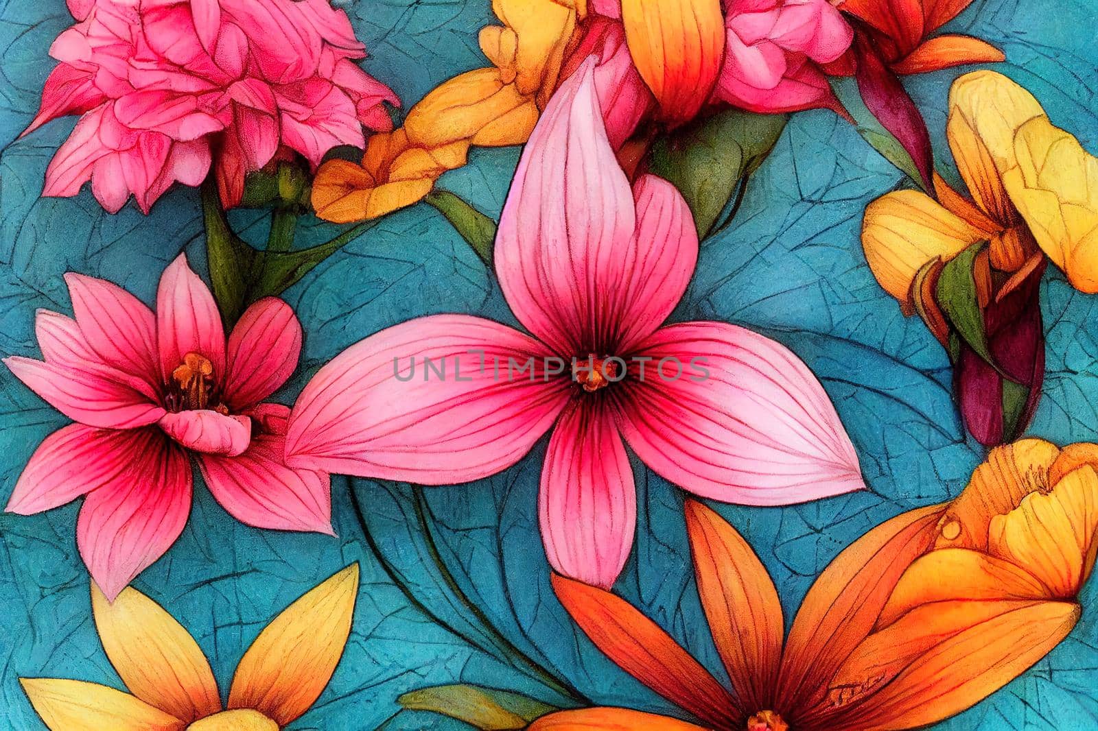 the various flower motifs that are around are beautiful and enchanting. High quality illustration