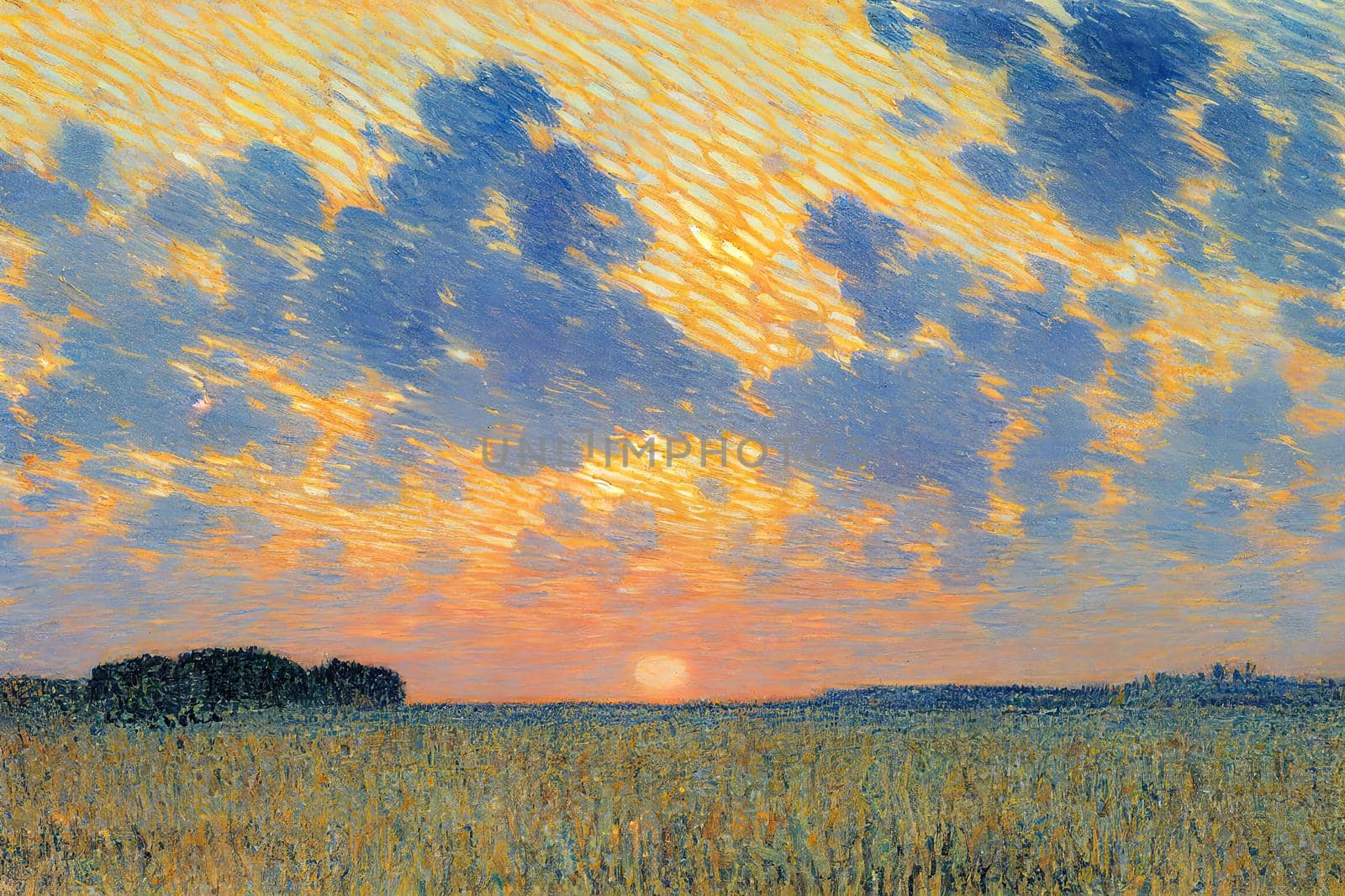 Panorama sunset sky and cloud background. High quality illustration