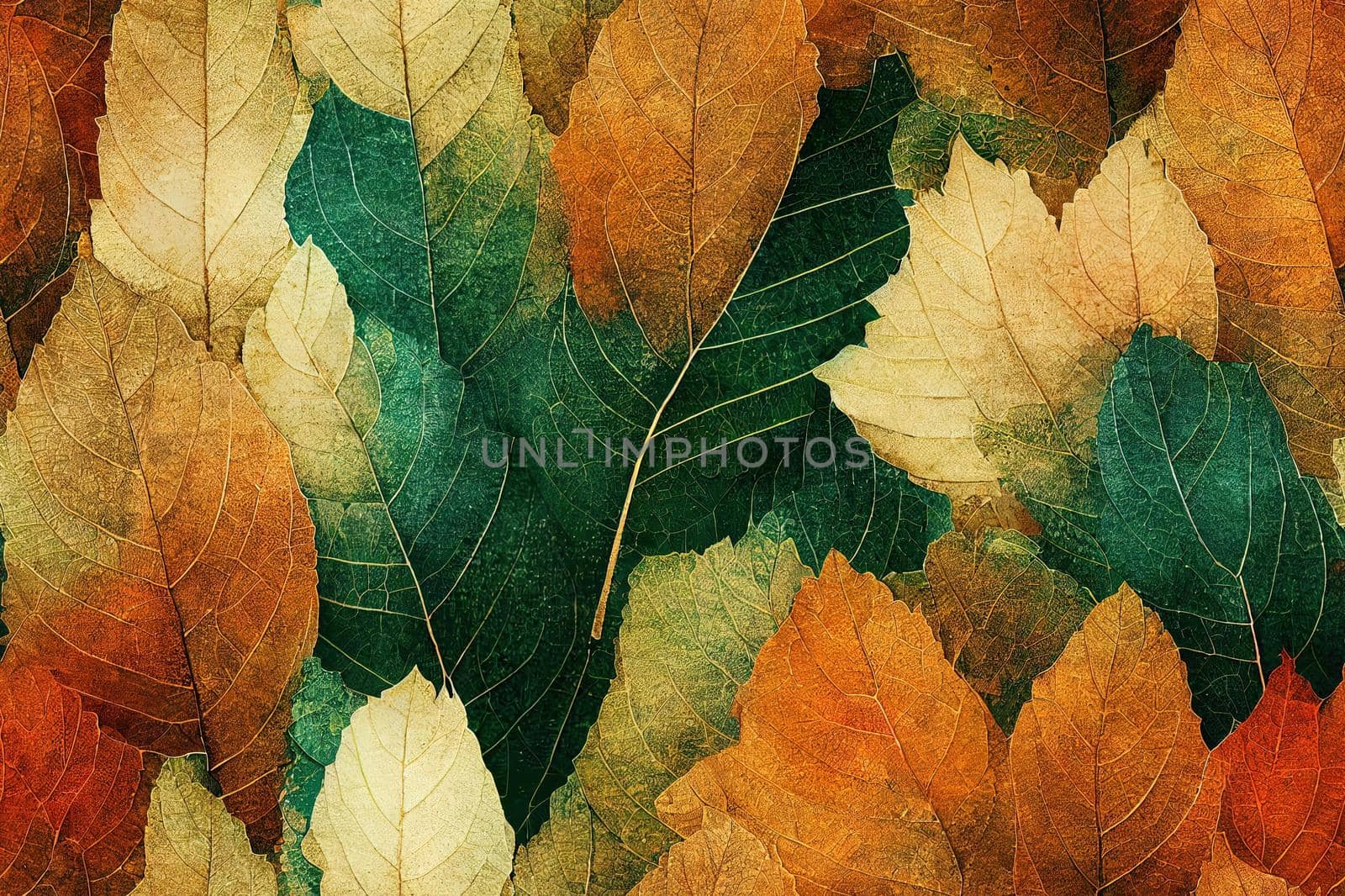 Seamless leaves background. High quality illustration