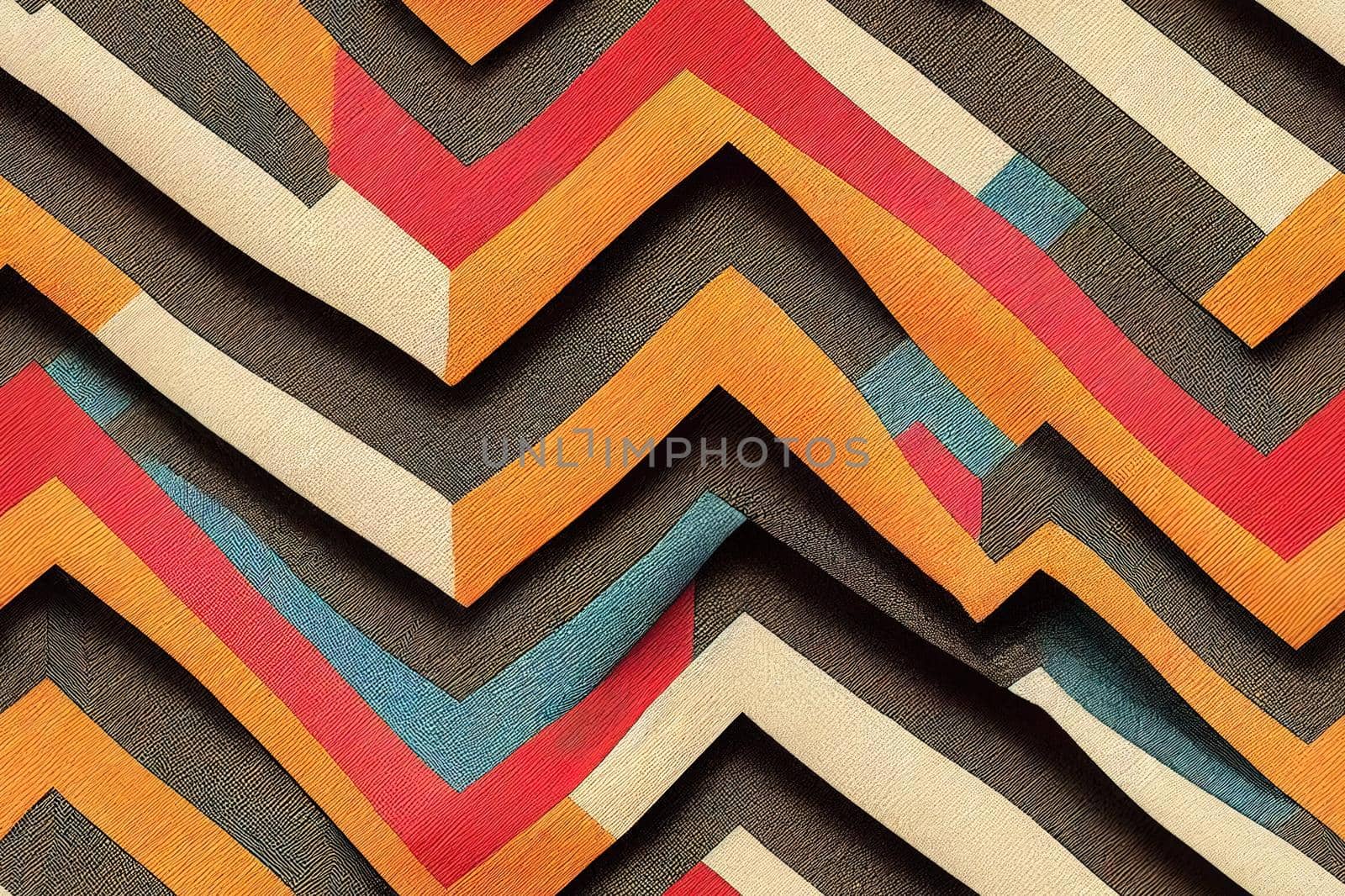 Multicoloured stripes on fabric herringbone textured seamless pattern trendy fashionable print design Lines for banner, poster, card, postcard, business card, rug, wear, blanket, duvet cover. High quality illustration
