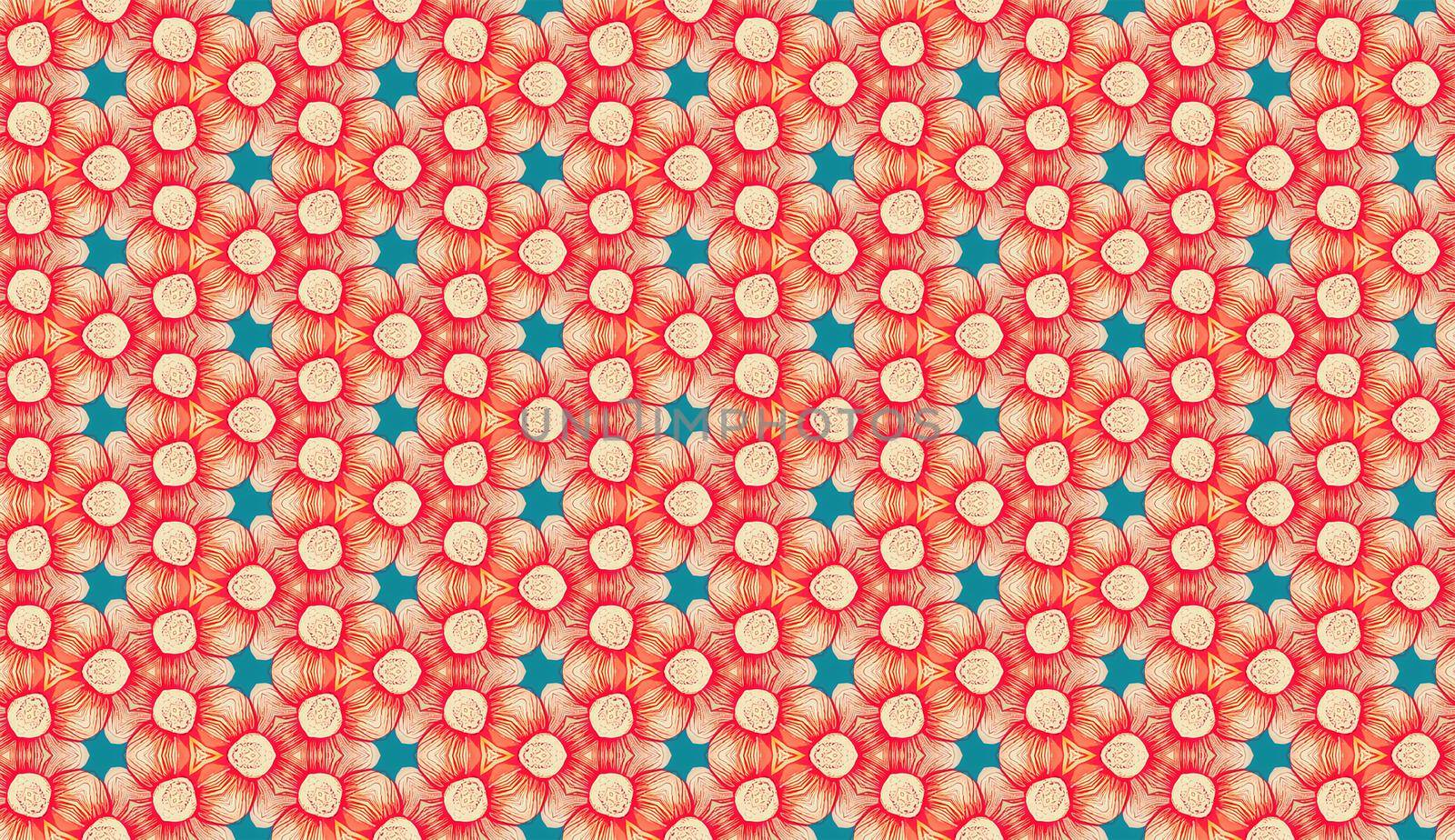 Quilting fabric in geometric shapes seamless repeating pattern. Artistic creative illustration.