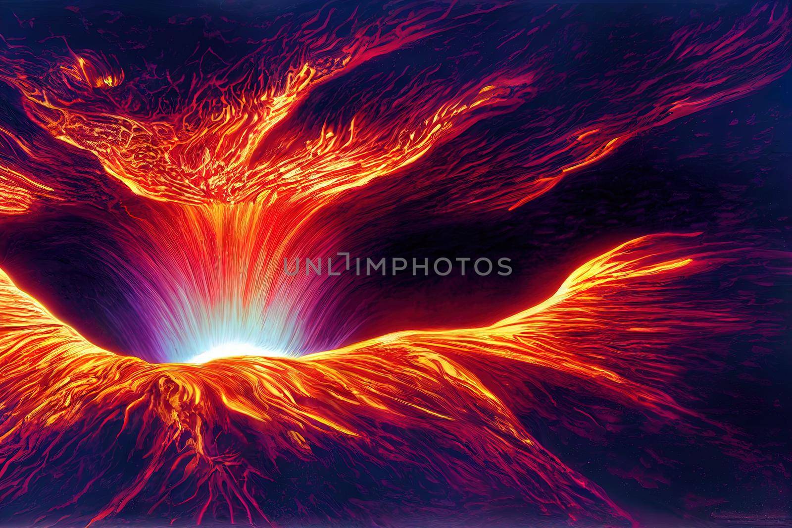 Digital graphic backdrop of tectonic plates or planetary explosions. eruption of coal, lava. High quality illustration