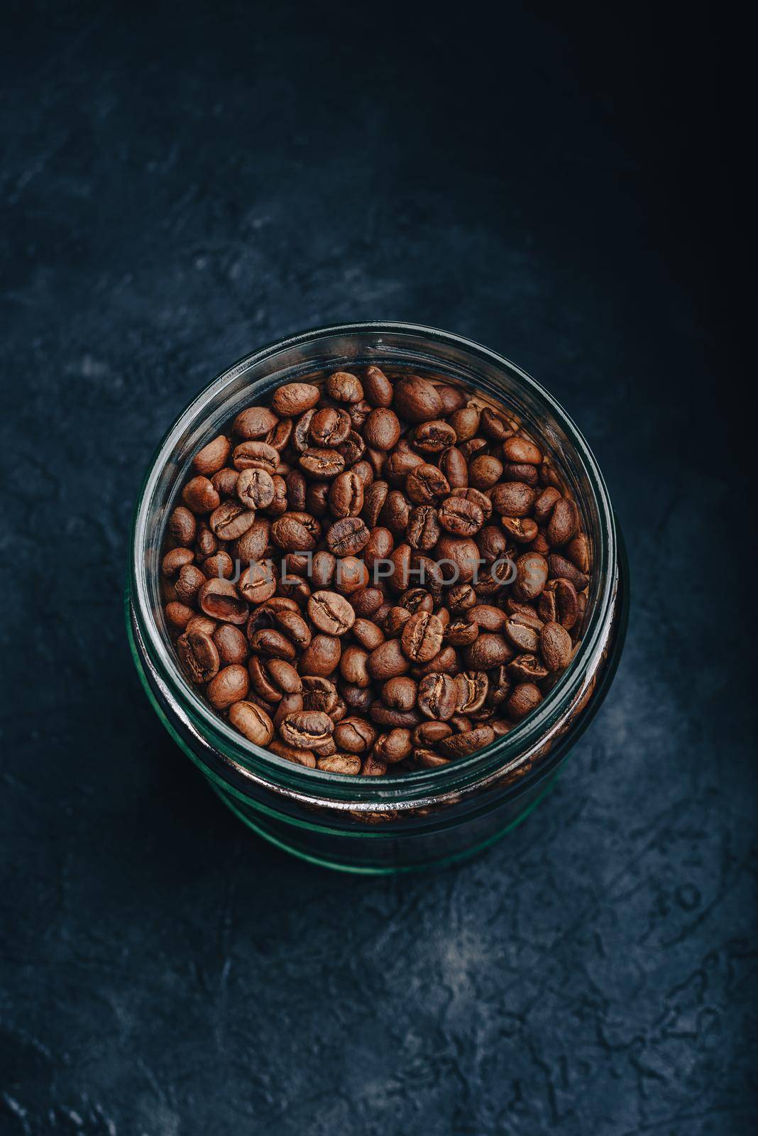 Above View of Coffee Beans inside a Jar by Seva_blsv