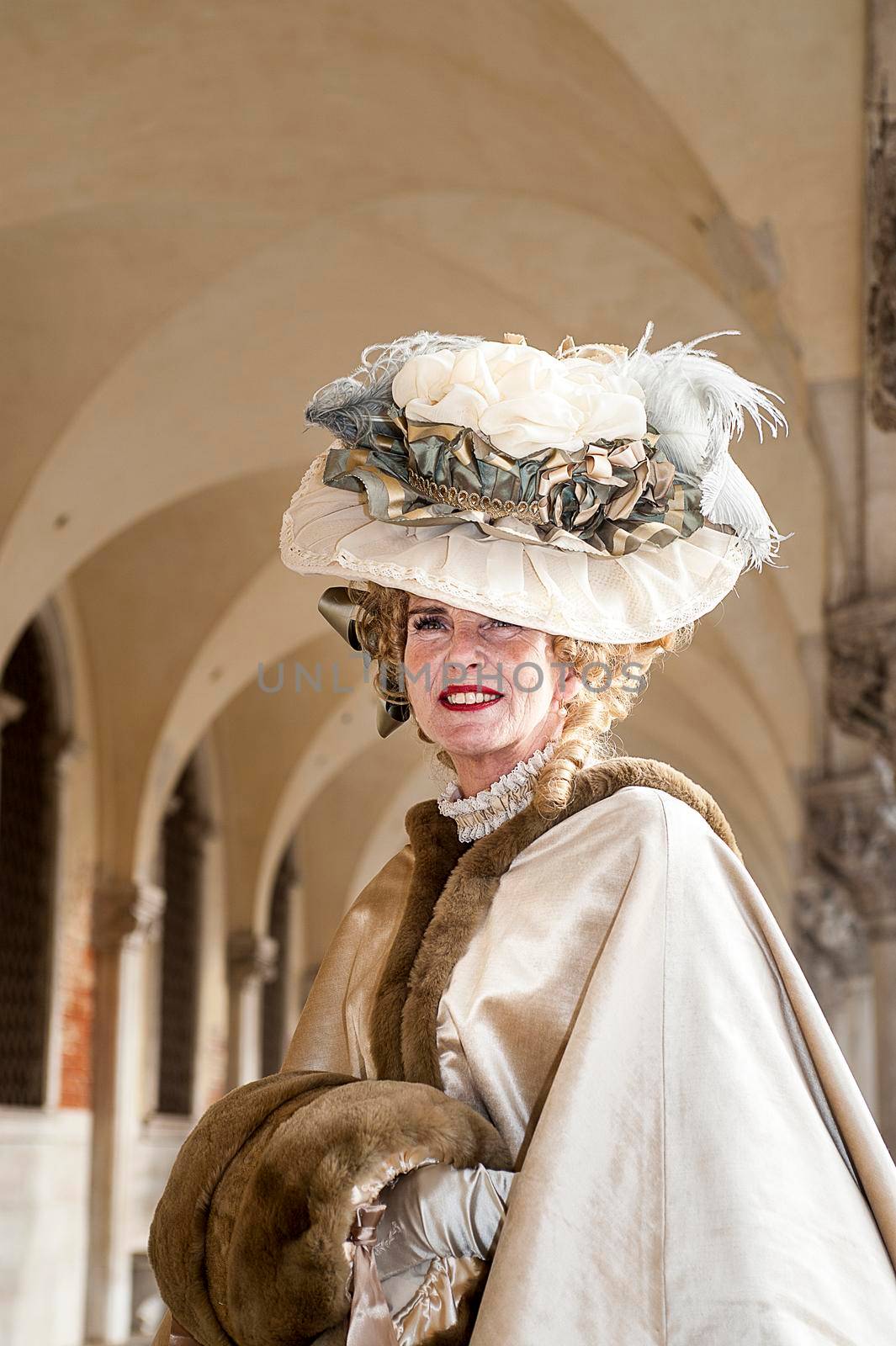 VENICE, ITALY - Febrary 22 2019: The masks of the Venice carnival 2019