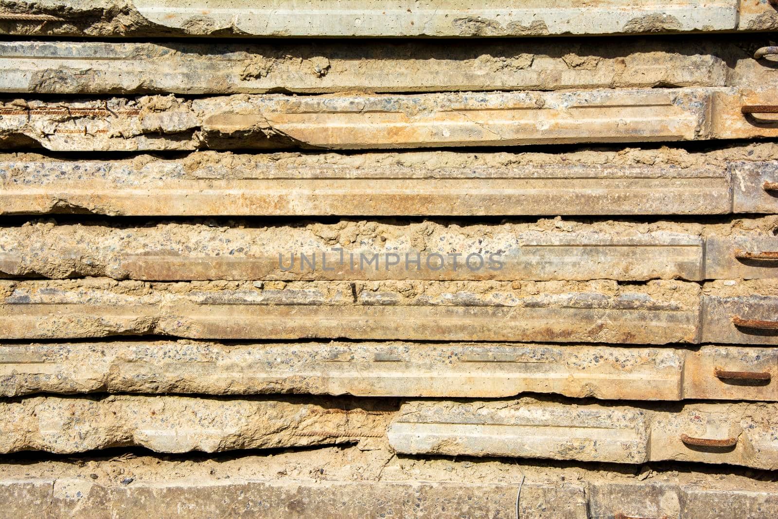 texture background of stack of old dismantled concrete road slabs by audiznam2609