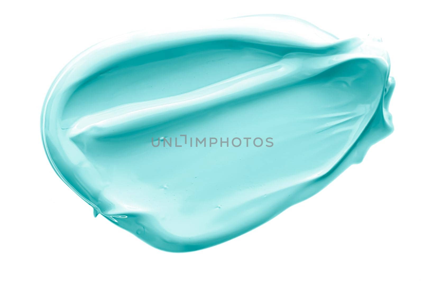 Pastel mint beauty swatch, skincare and makeup cosmetic product sample texture isolated on white background, make-up smudge, cream cosmetics smear or paint brush stroke closeup