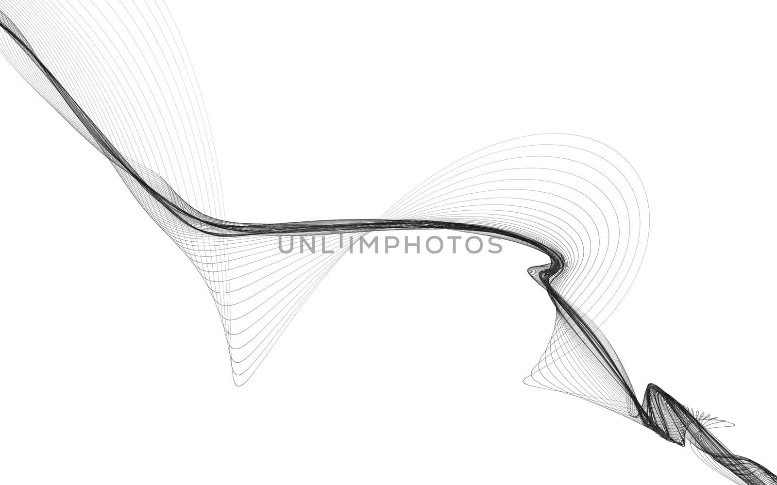 Abstract background with monochrome wave lines on white background. Modern technology background.