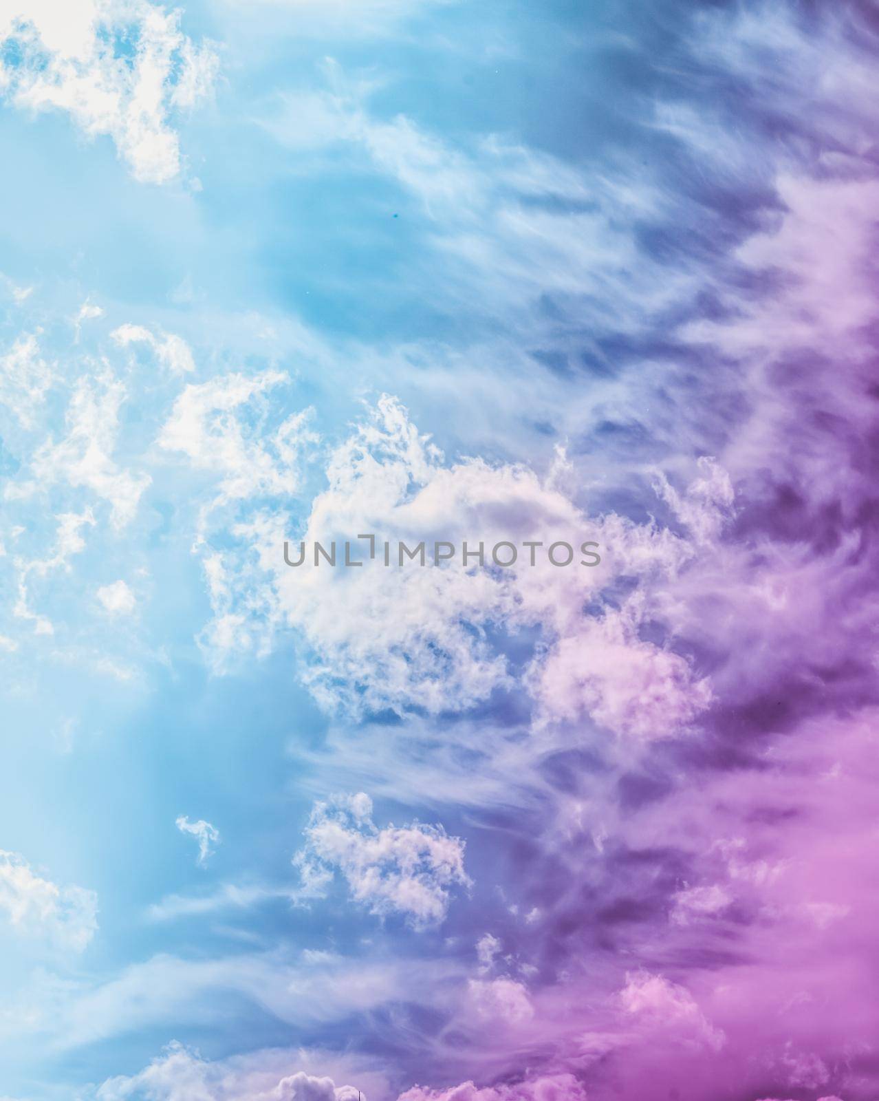 Magical dream, nature backdrop and spiritual holiday concept - Dreamy surreal sky as abstract art, fantasy pastel colours background for modern design