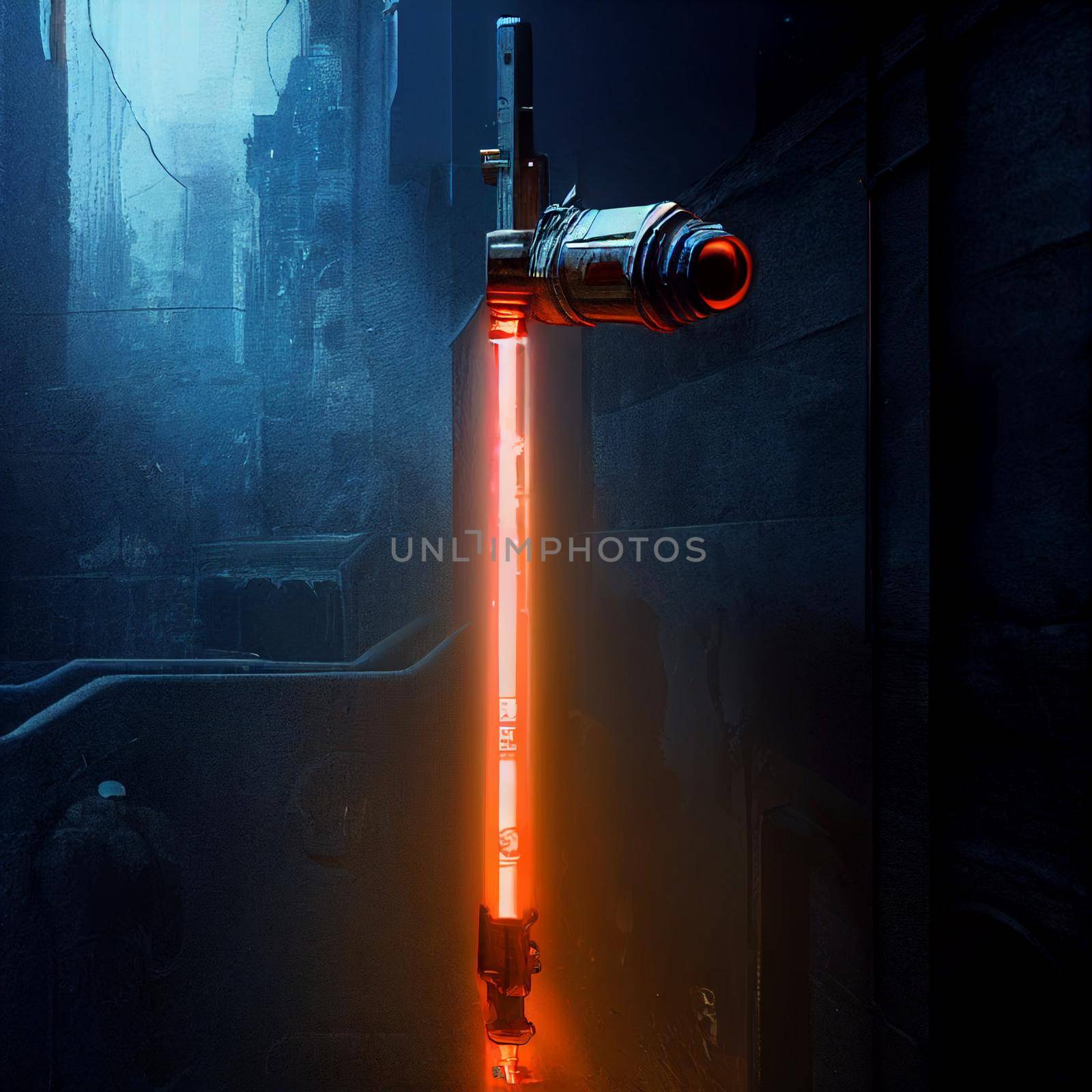 Futuristic background with fluorescent lamp. High quality illustration