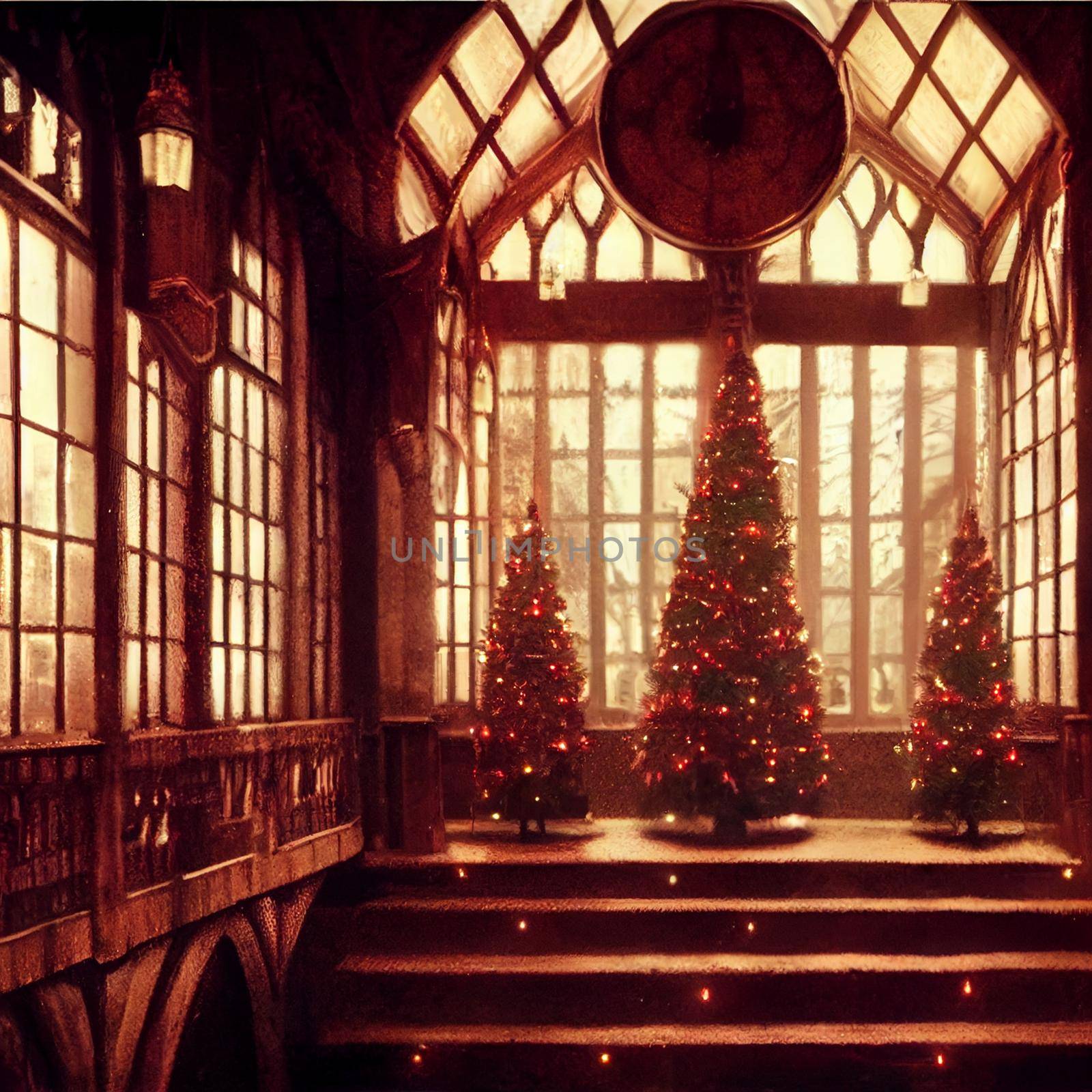 Castle halls decorated for Christmas by NeuroSky