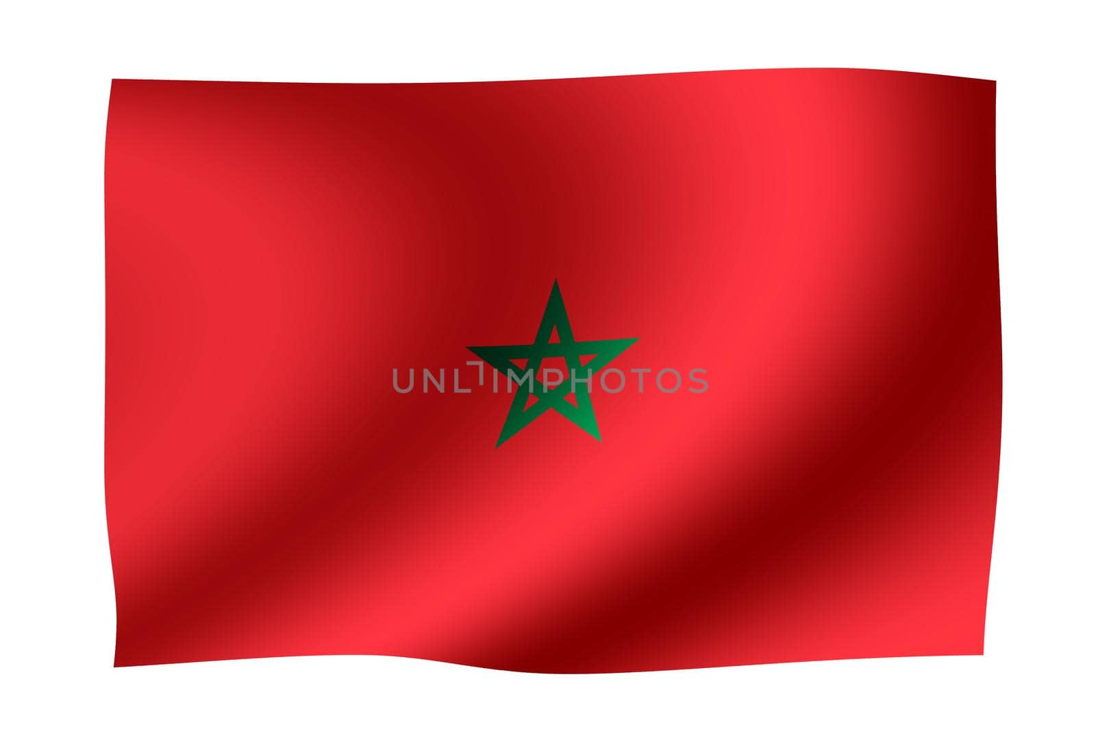 Waving national flag illustration | Morocco