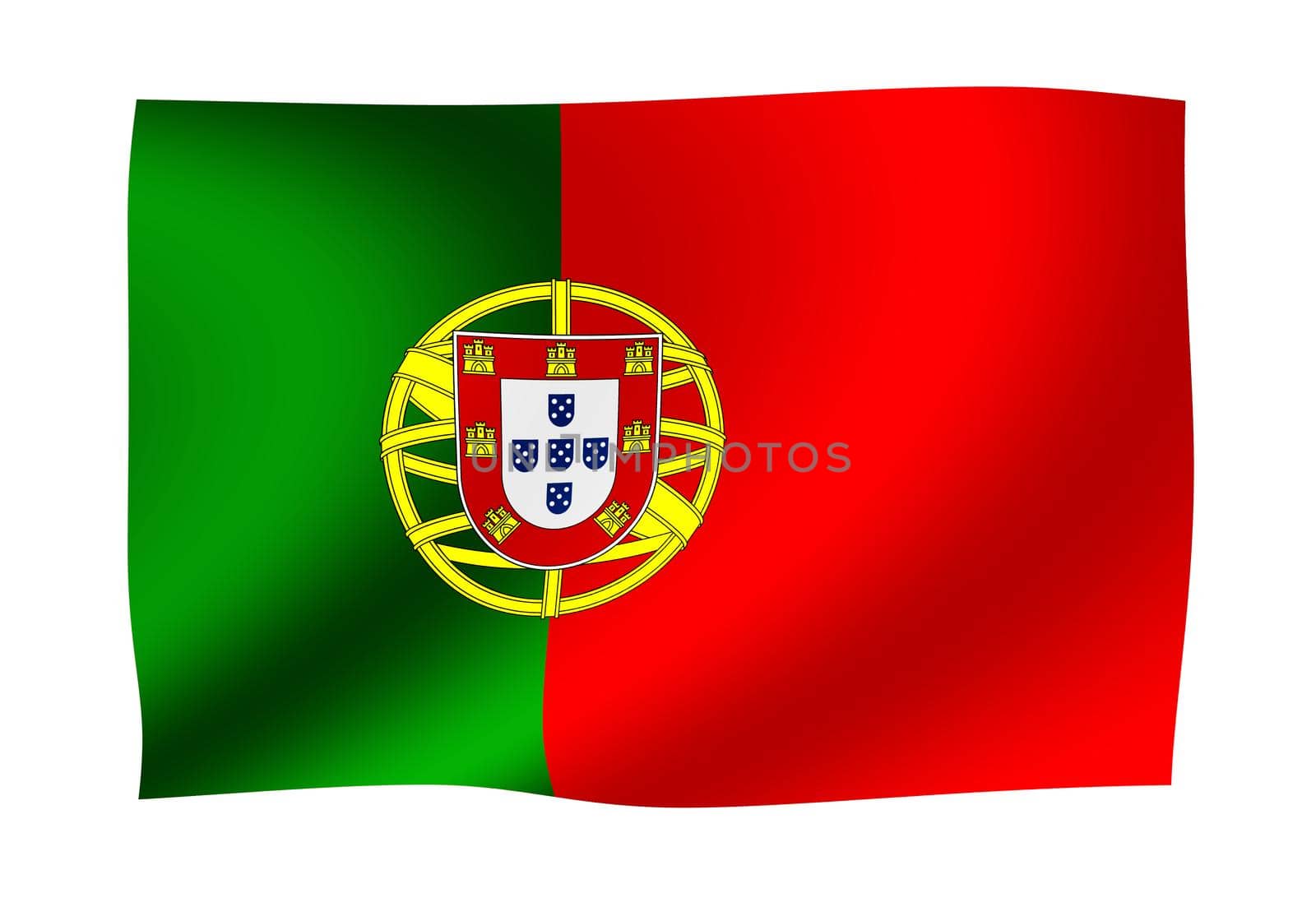 Waving national flag illustration | Portugal by barks