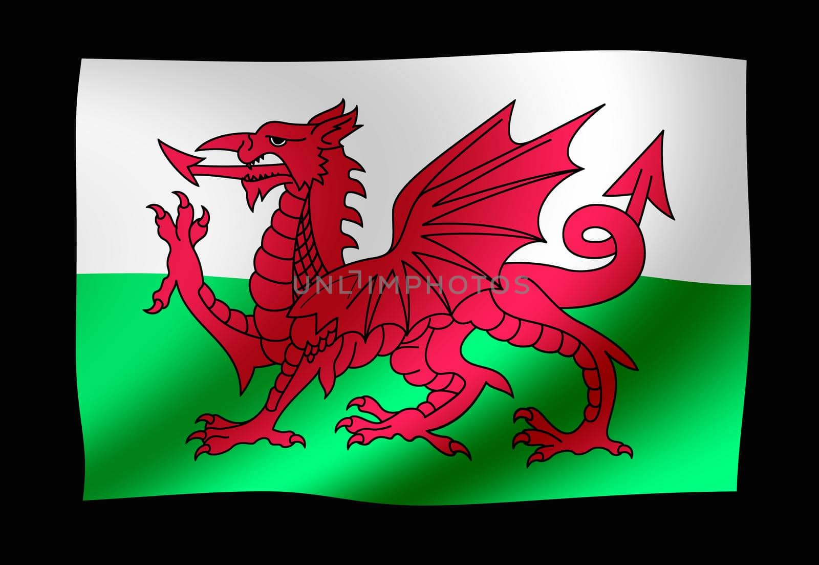 Waving national flag illustration | Wales by barks