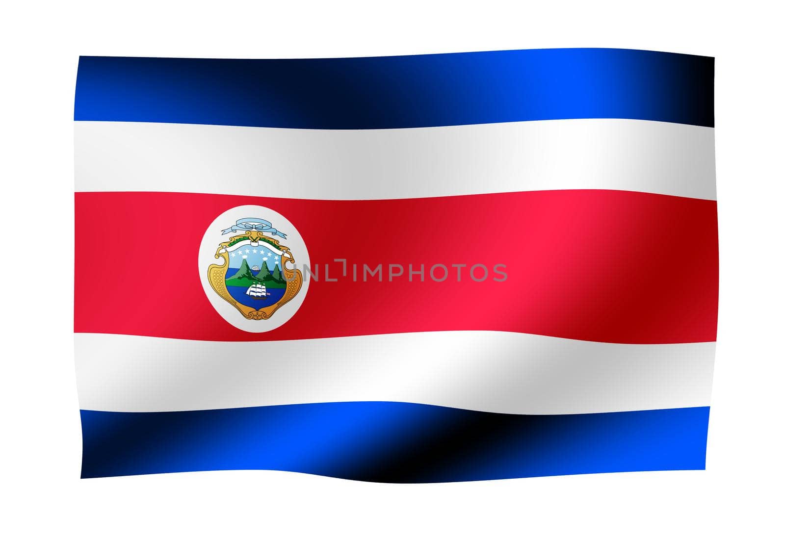 Waving national flag illustration | Costa Rica by barks