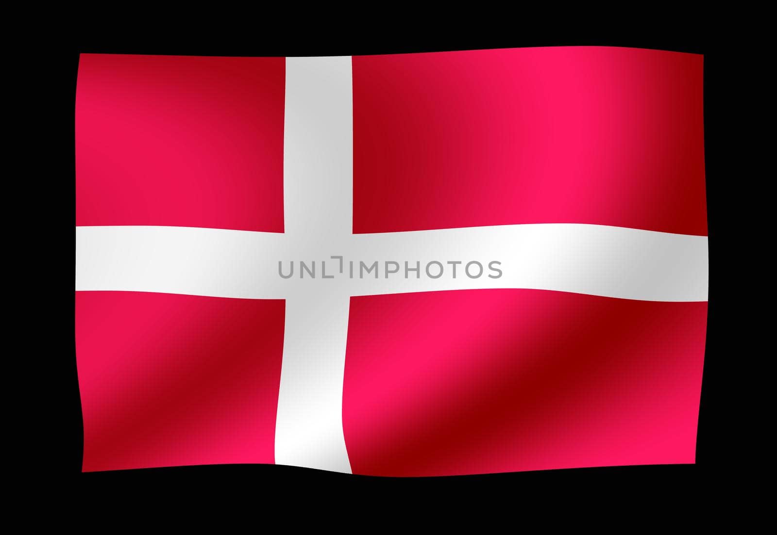 Waving national flag illustration | Denmark by barks