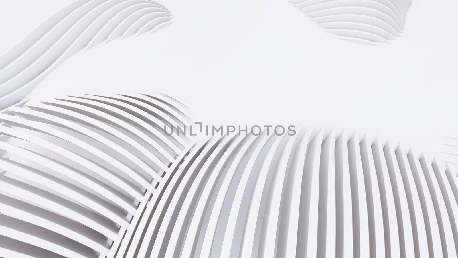 Abstract Curved Shapes. White Circular Background.  by teerawit