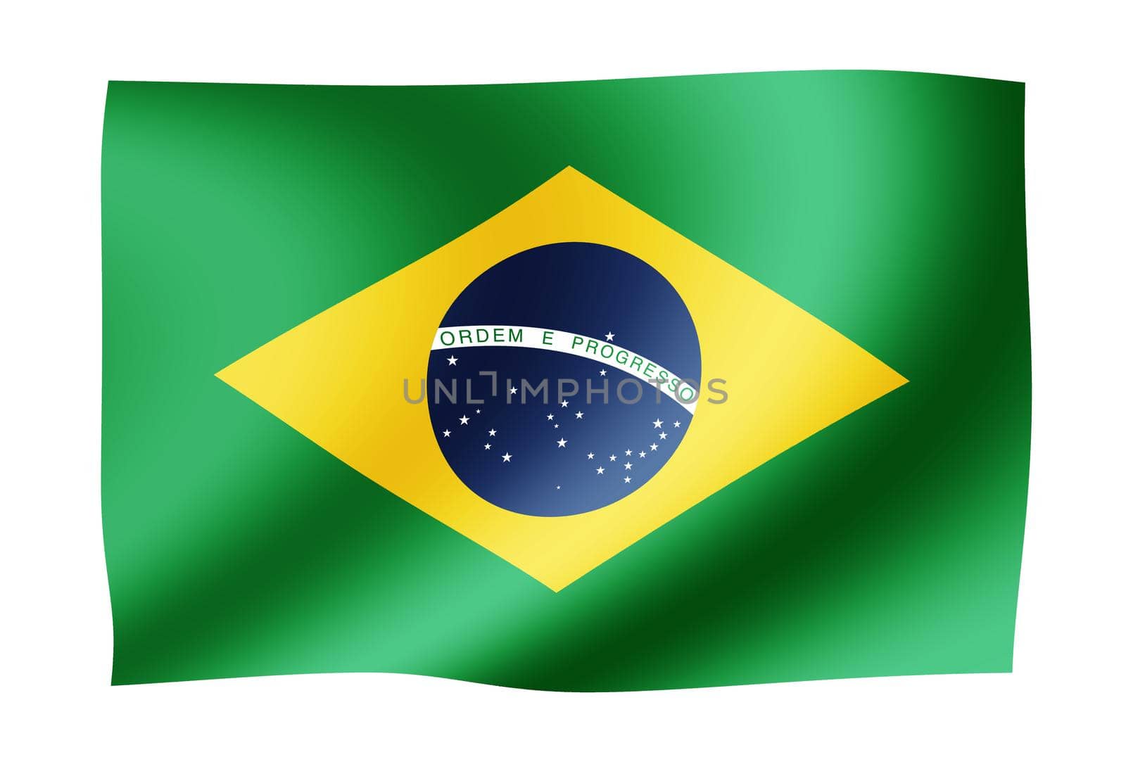 Waving national flag illustration | Brazil by barks