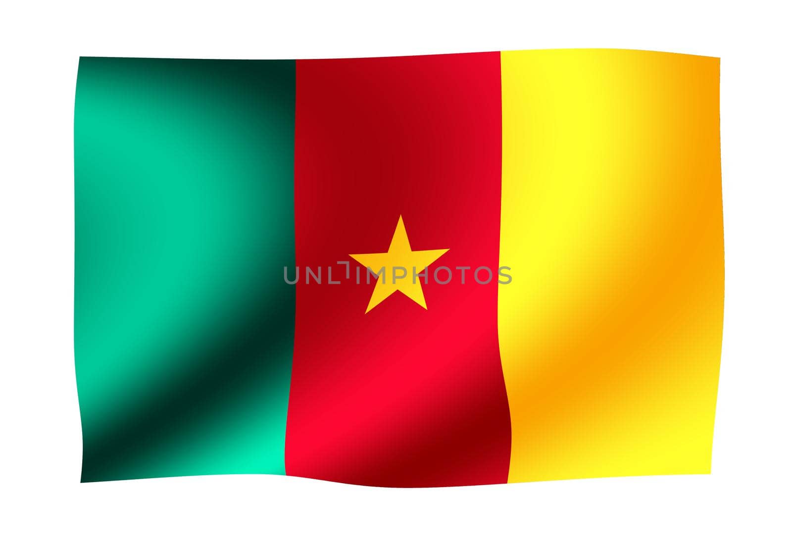 Waving national flag illustration | Cameroon