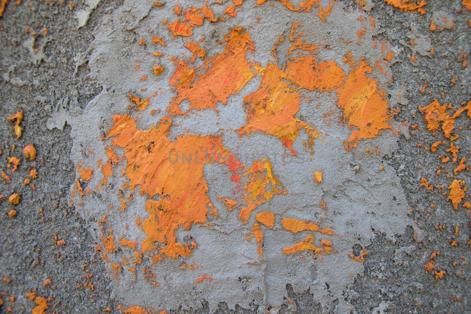 Gray cement and concrete and orange paint background