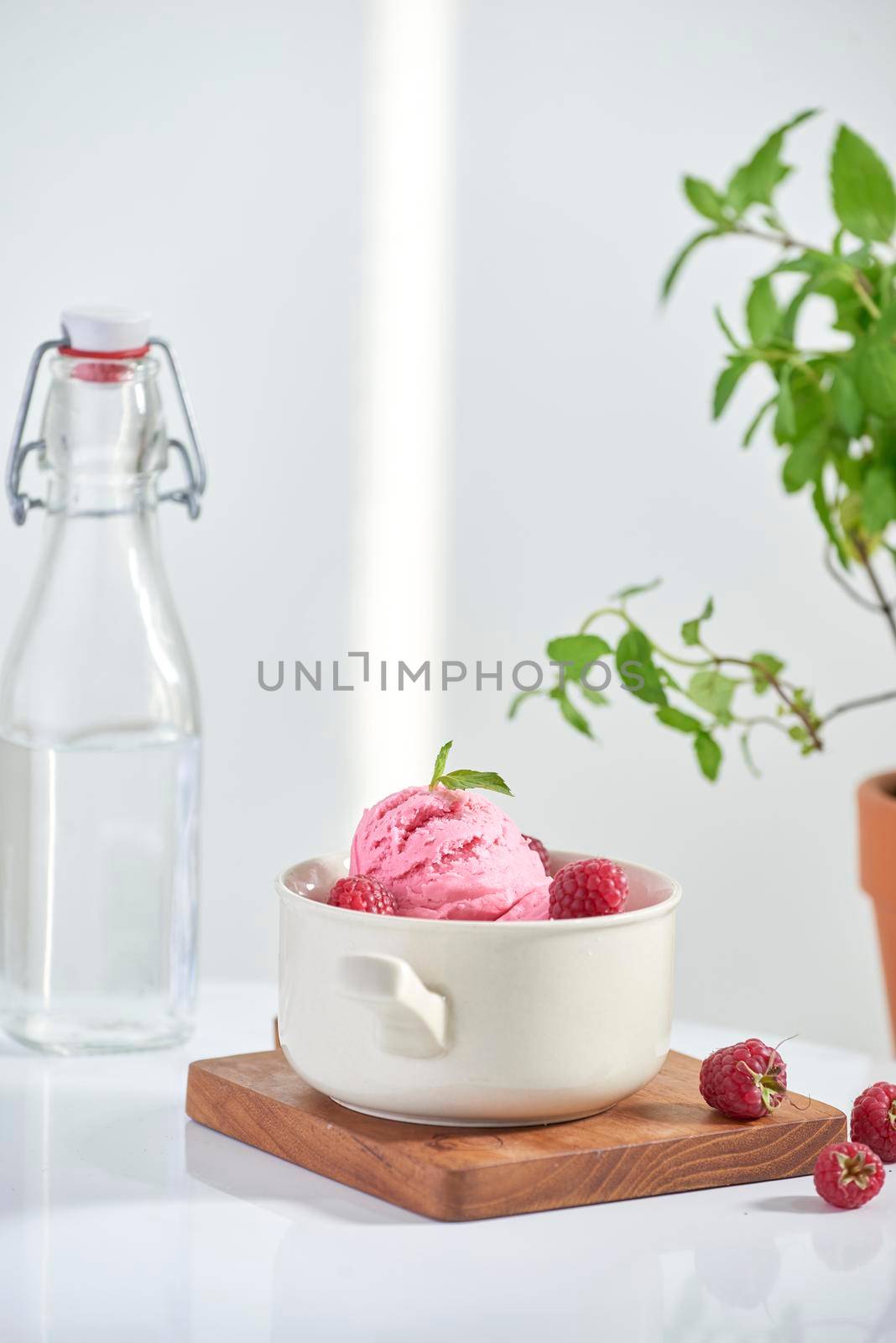 Frozen yogurt dessert with cherries by makidotvn