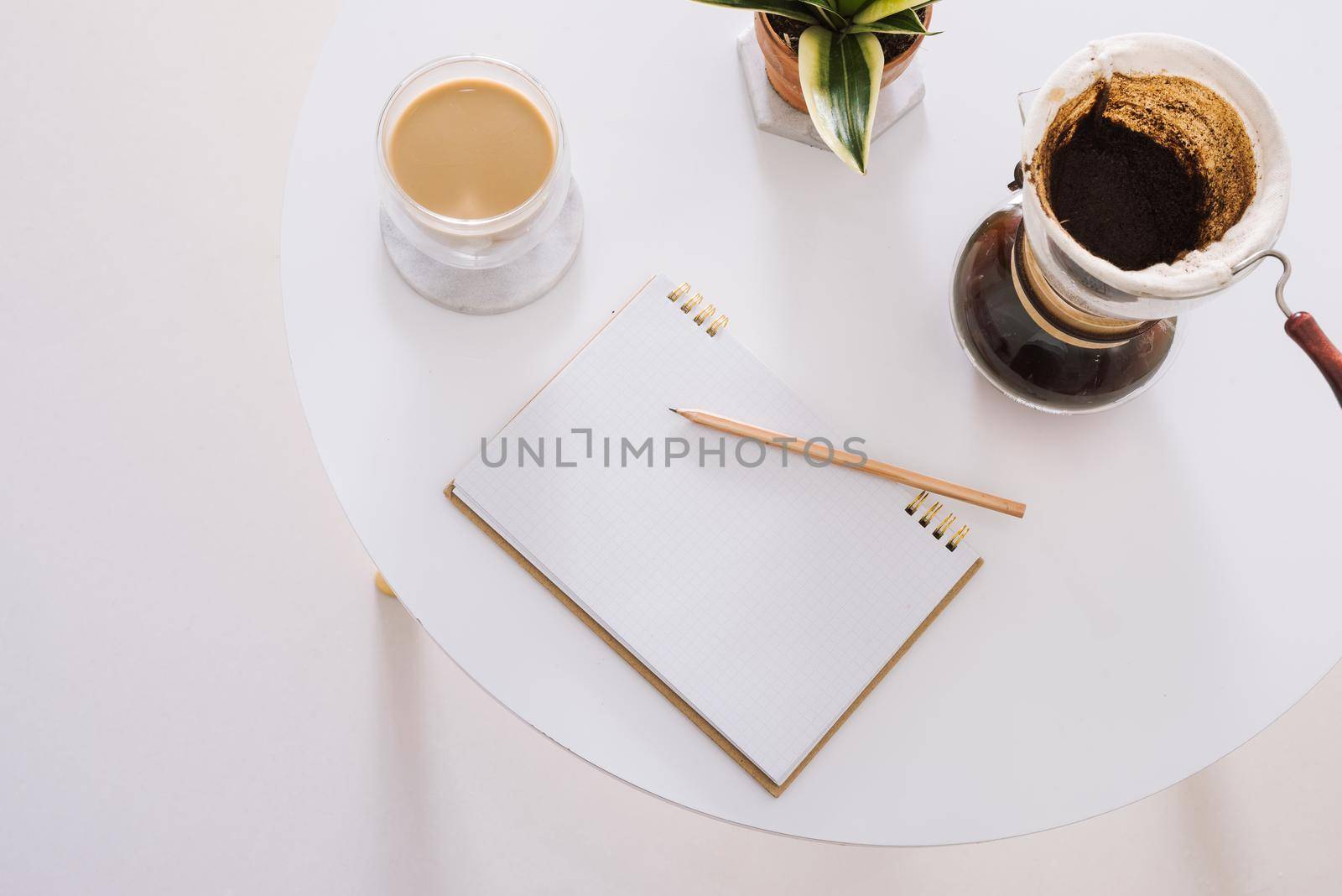 Breakfast with chocolate cake and coffee served on a beautiful living home 