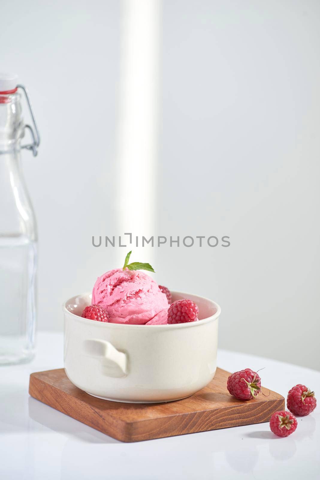 Frozen yogurt dessert with cherries by makidotvn