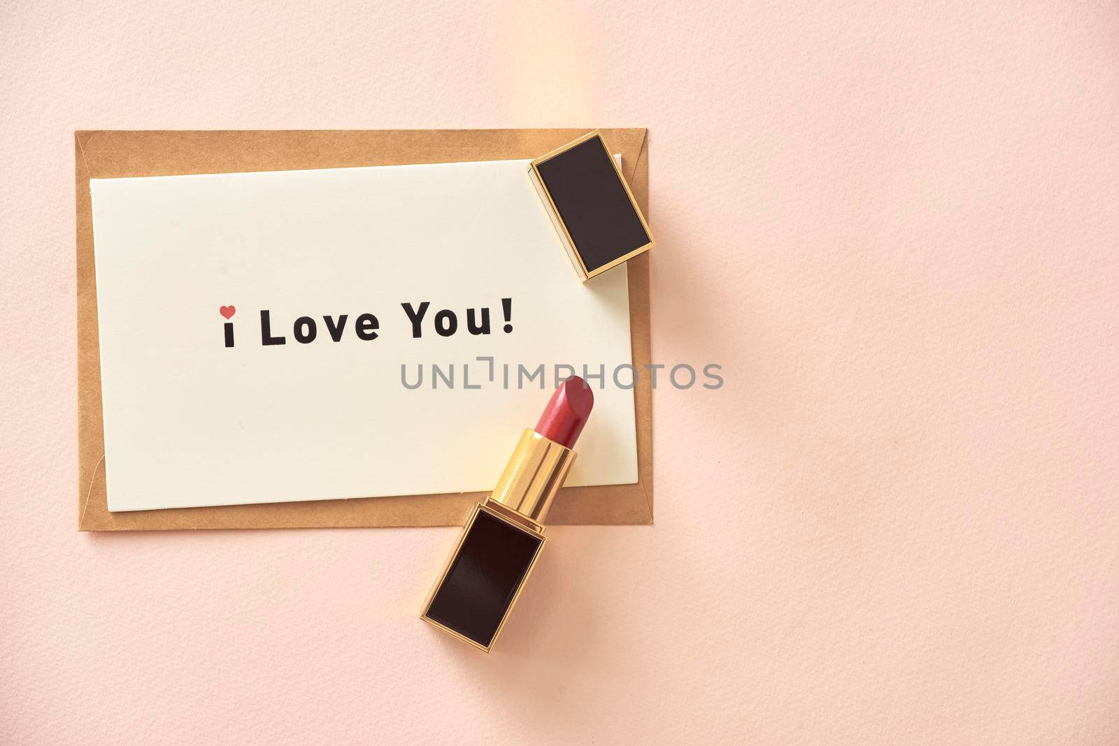 Love valentine together happy affection concept with lipstick