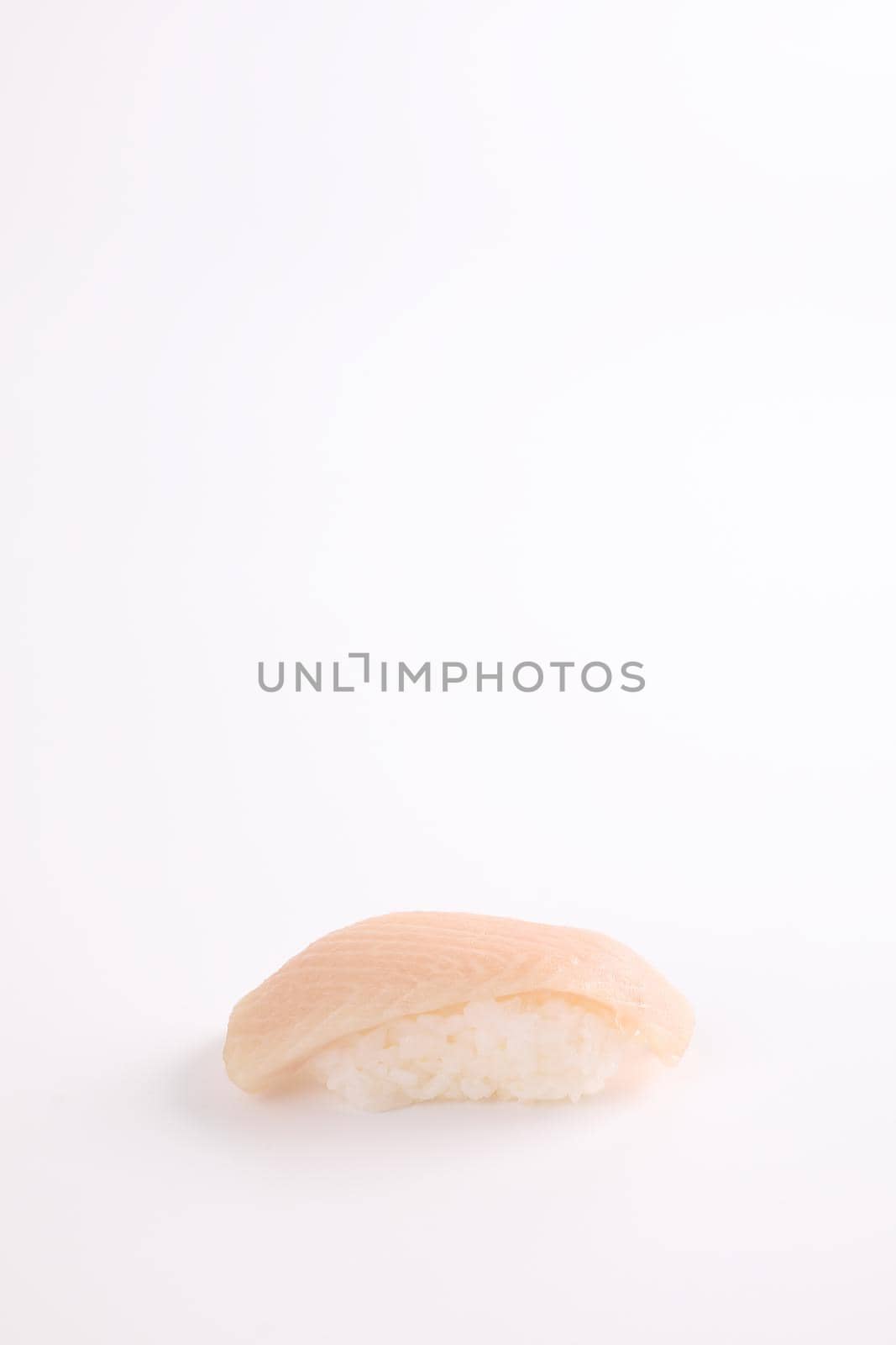 Hamachi sushi , Japanese food yellowtail sushi isolated in white background