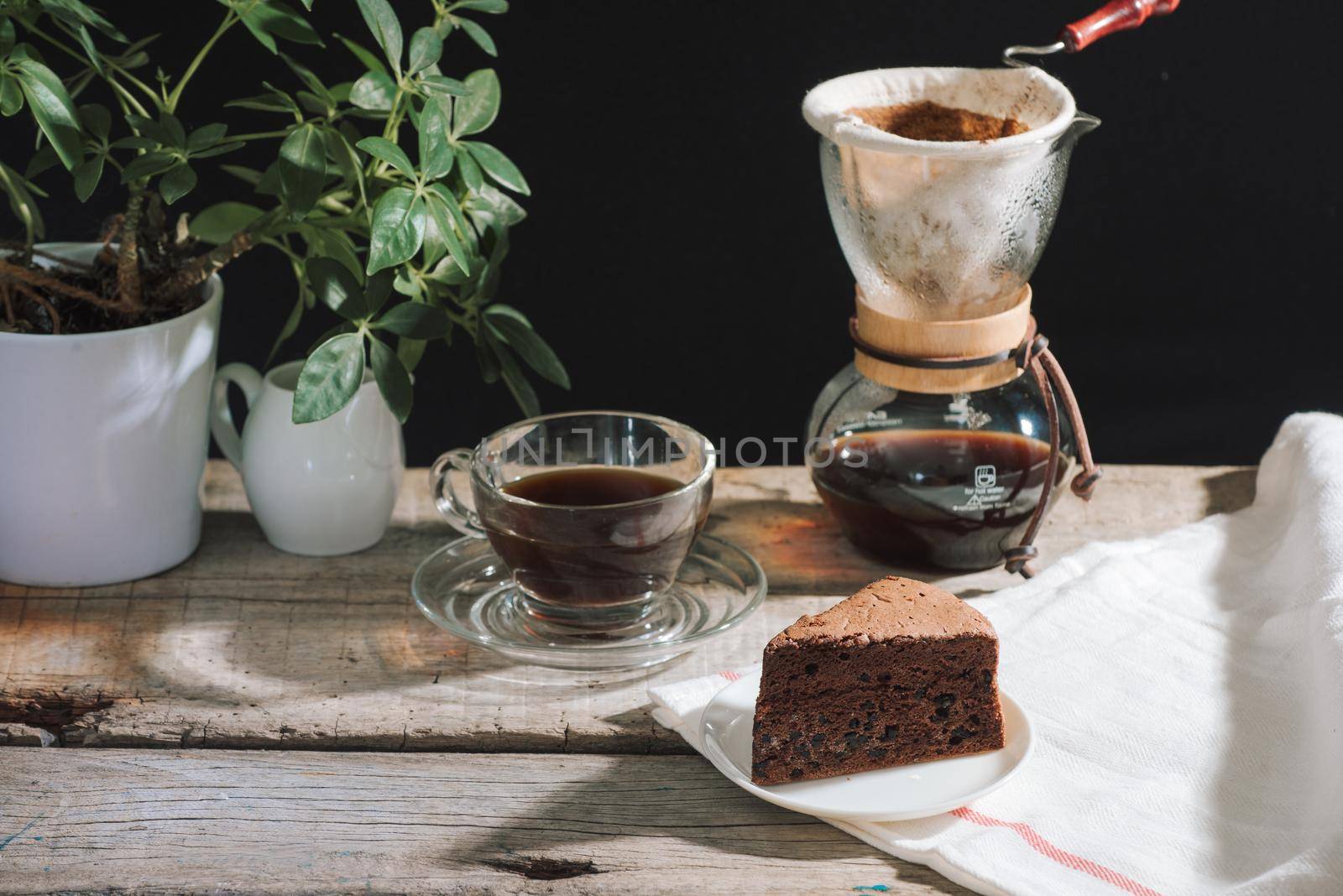 prepare drip coffee set for afternoon break under sunlight by makidotvn