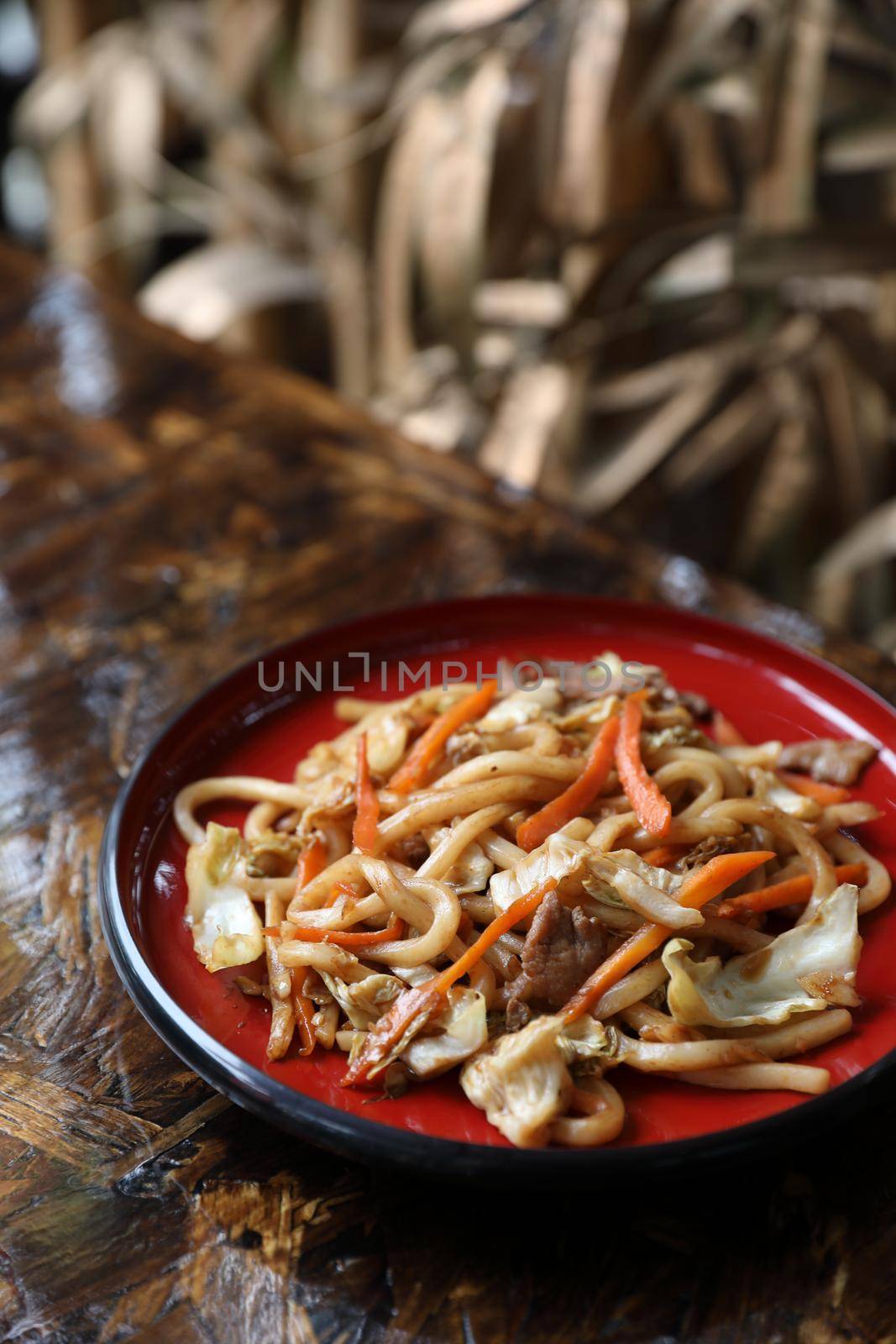 Japanese food fried noodles Yakisoba  by piyato