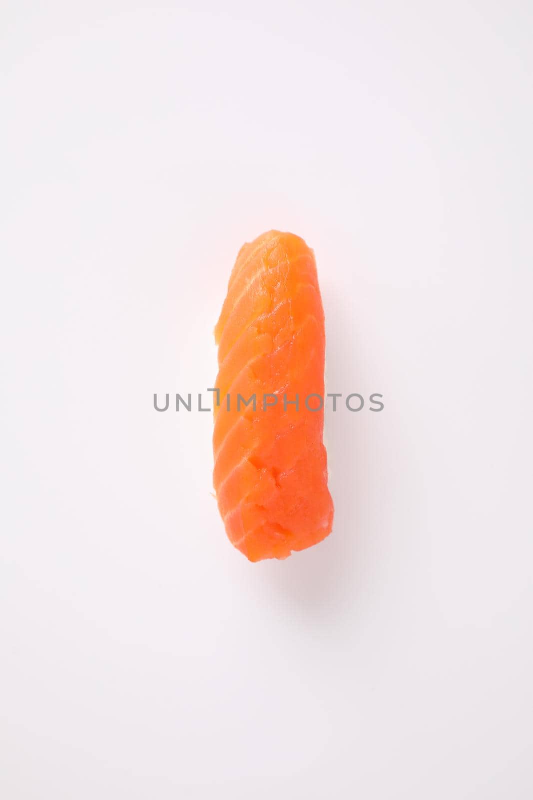 Salmon sushi Japanese food isolated in white background