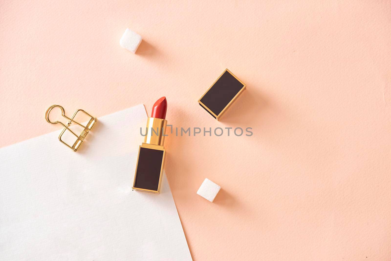 Love valentine together happy affection concept with lipstick by makidotvn