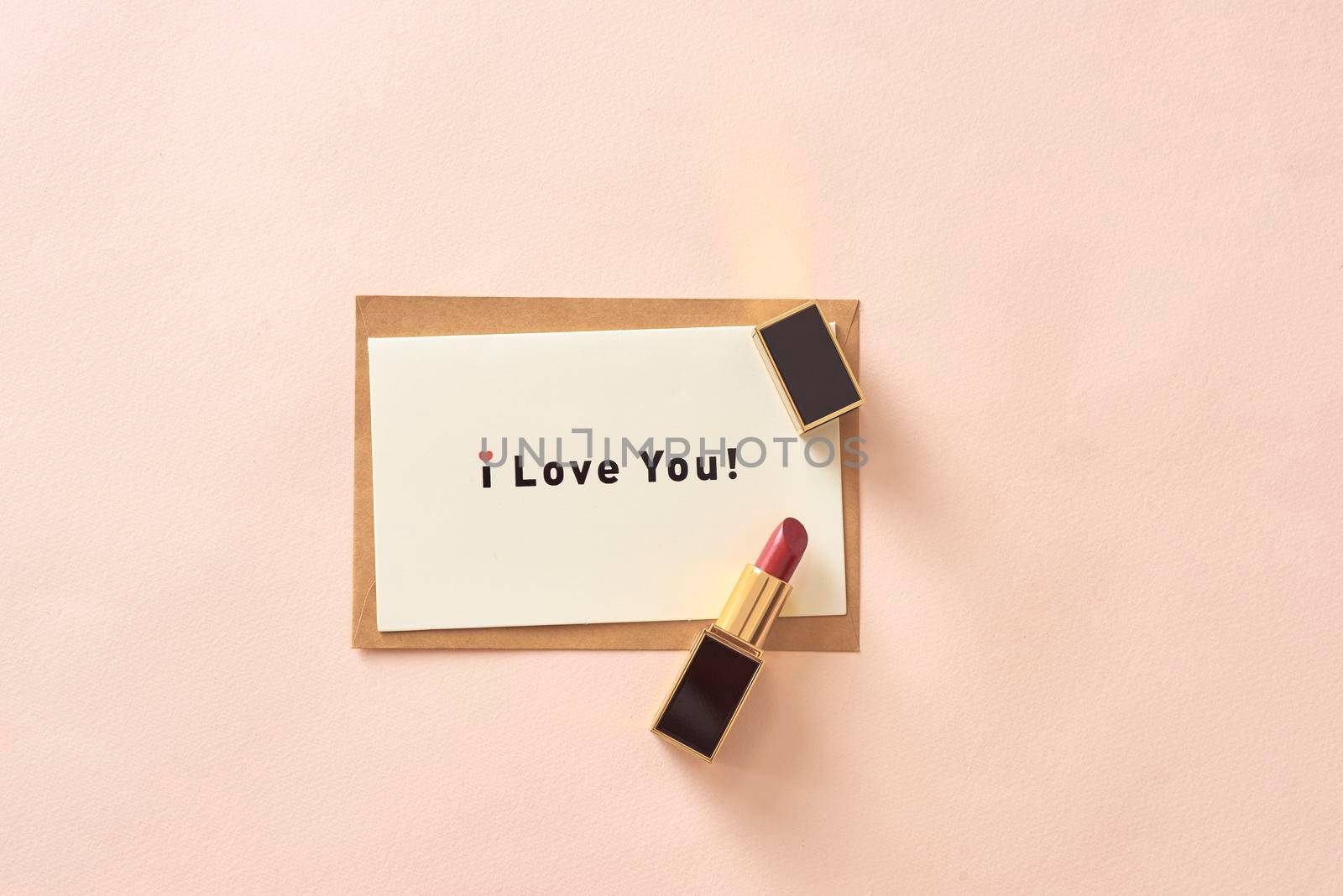 Love valentine together happy affection concept with lipstick by makidotvn