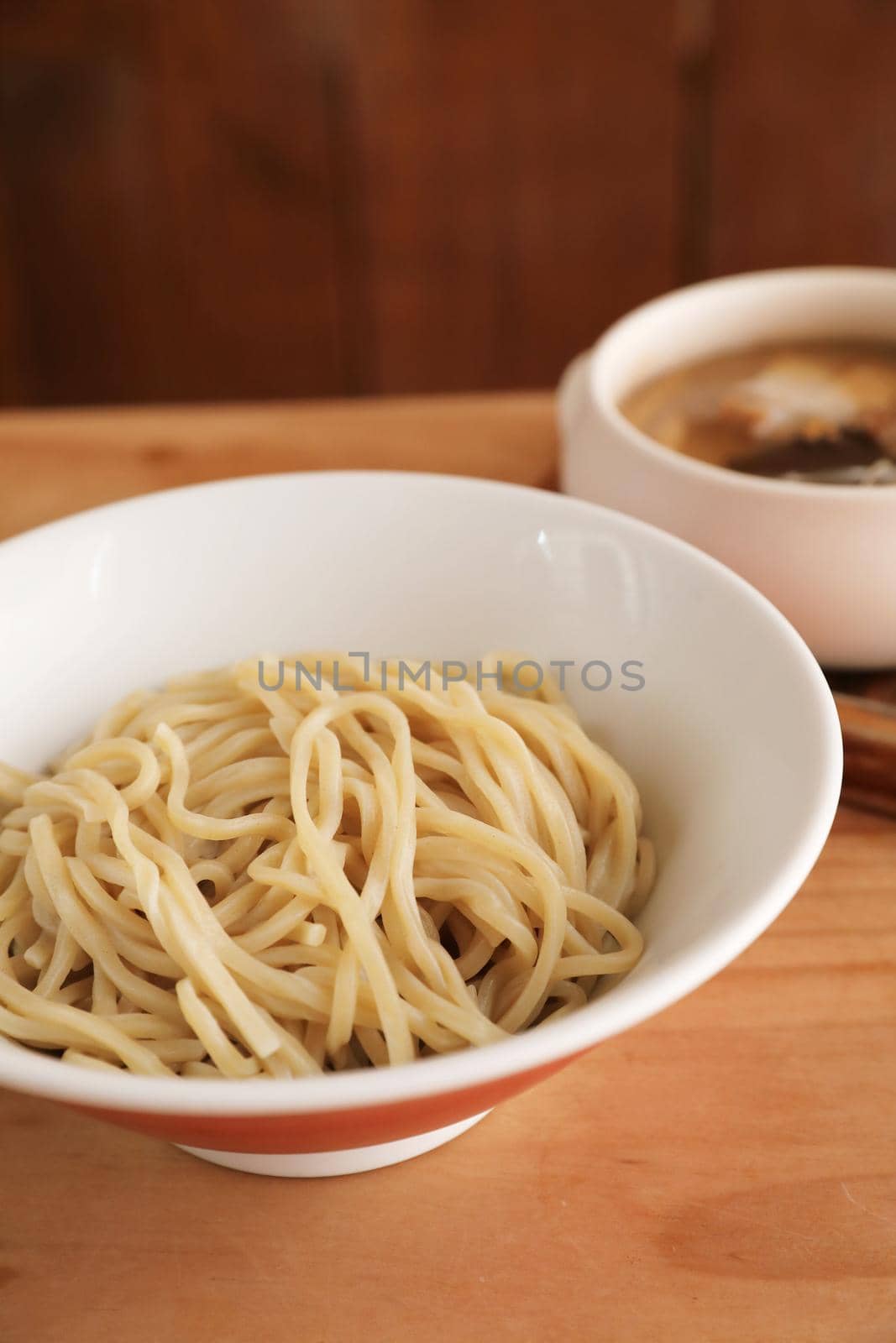 Tsukemen ramen with soup for dipping Japanese food