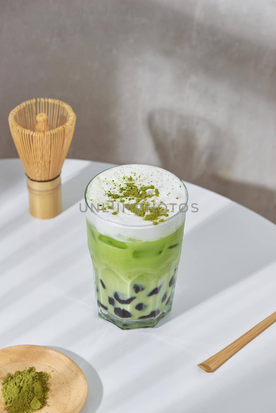 Homemade Tapioca pearl (boboa) green tea (Japanese matcha latte) - creamy and yummy with pretty look by makidotvn