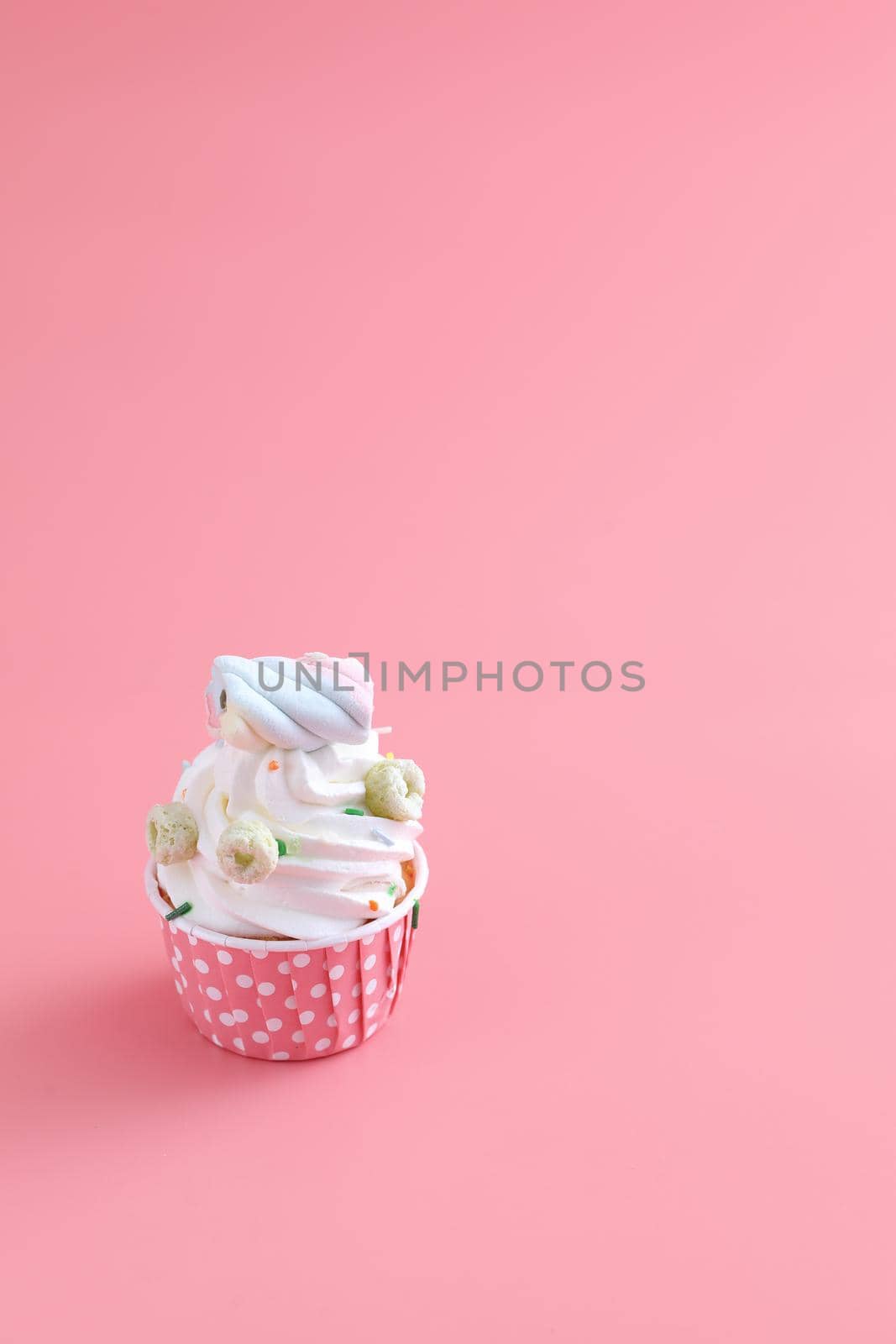 cupcake isolated in pink background
