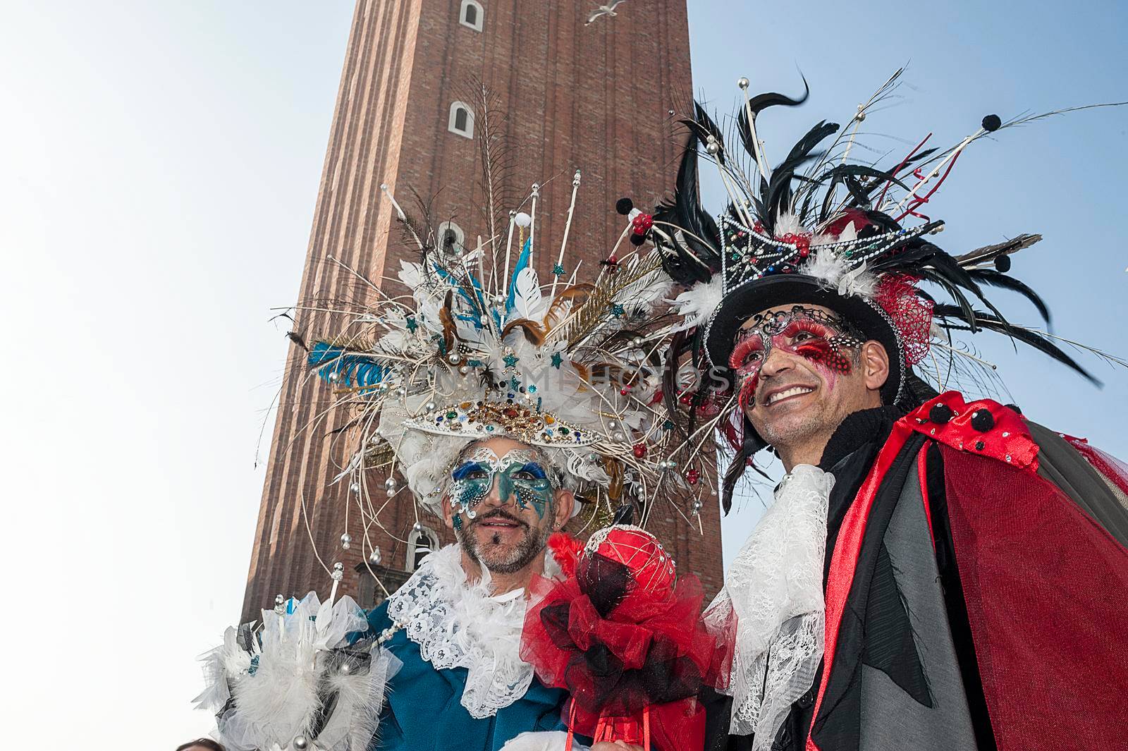 VENICE, ITALY - Febrary 22 2019: The masks of the Venice carnival 2019